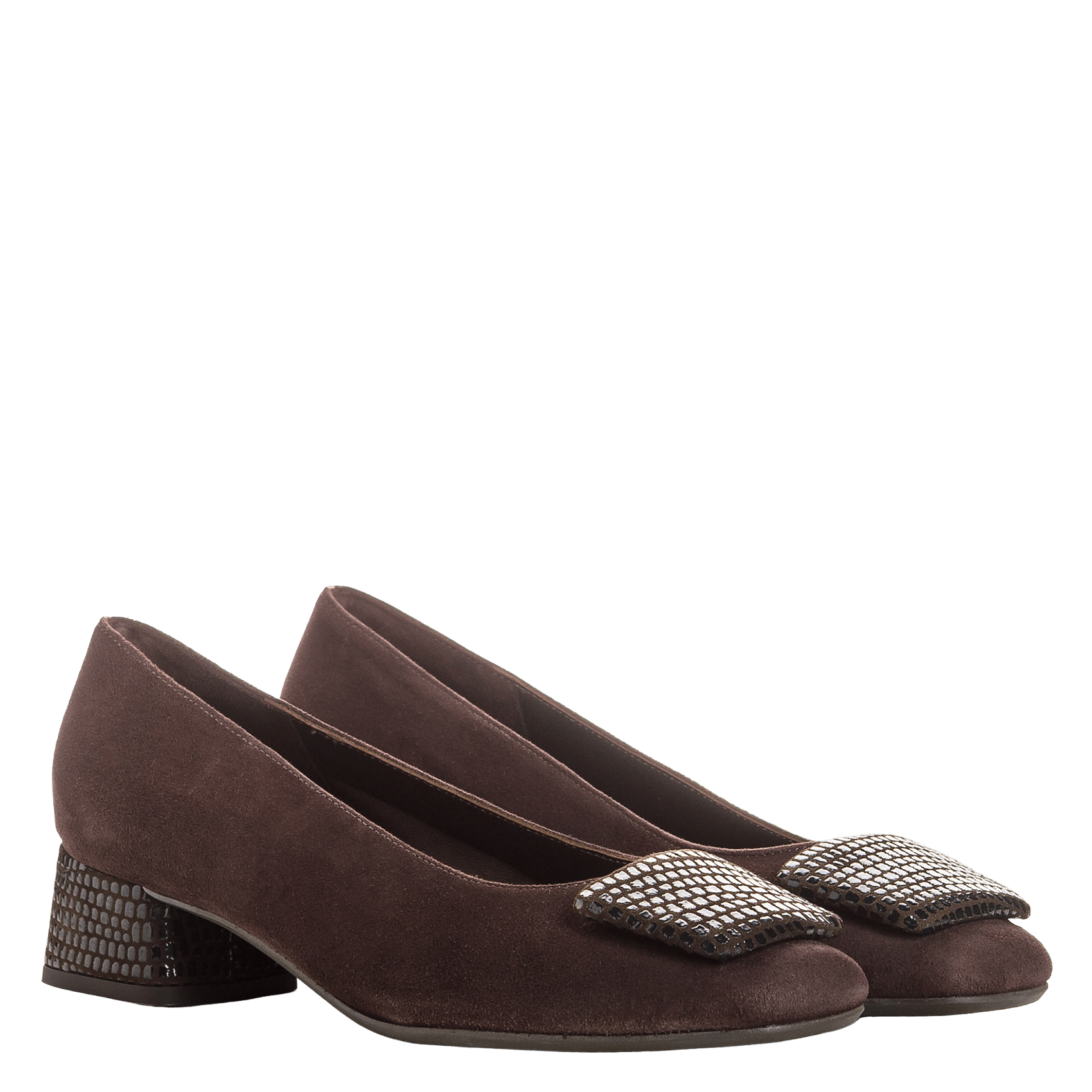 Ballerines bout carré en cuir | Marron REQINS Femme