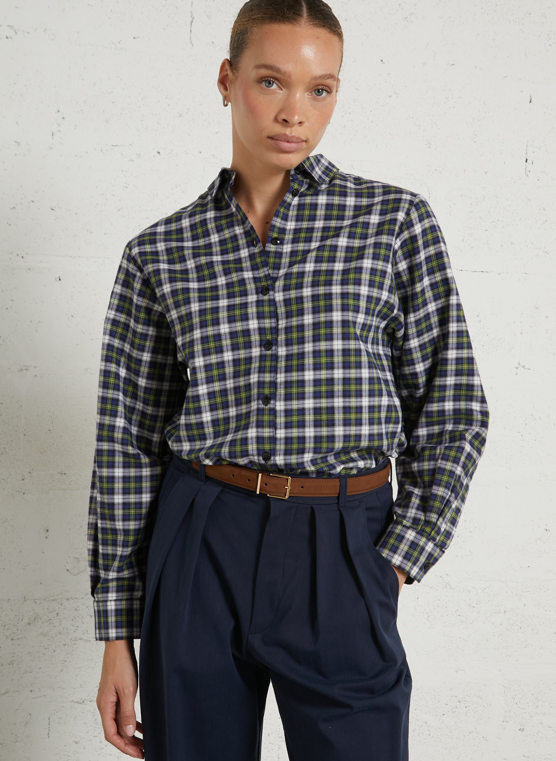 Cotton shirt with classic collar SUZIE WINKLE Blue