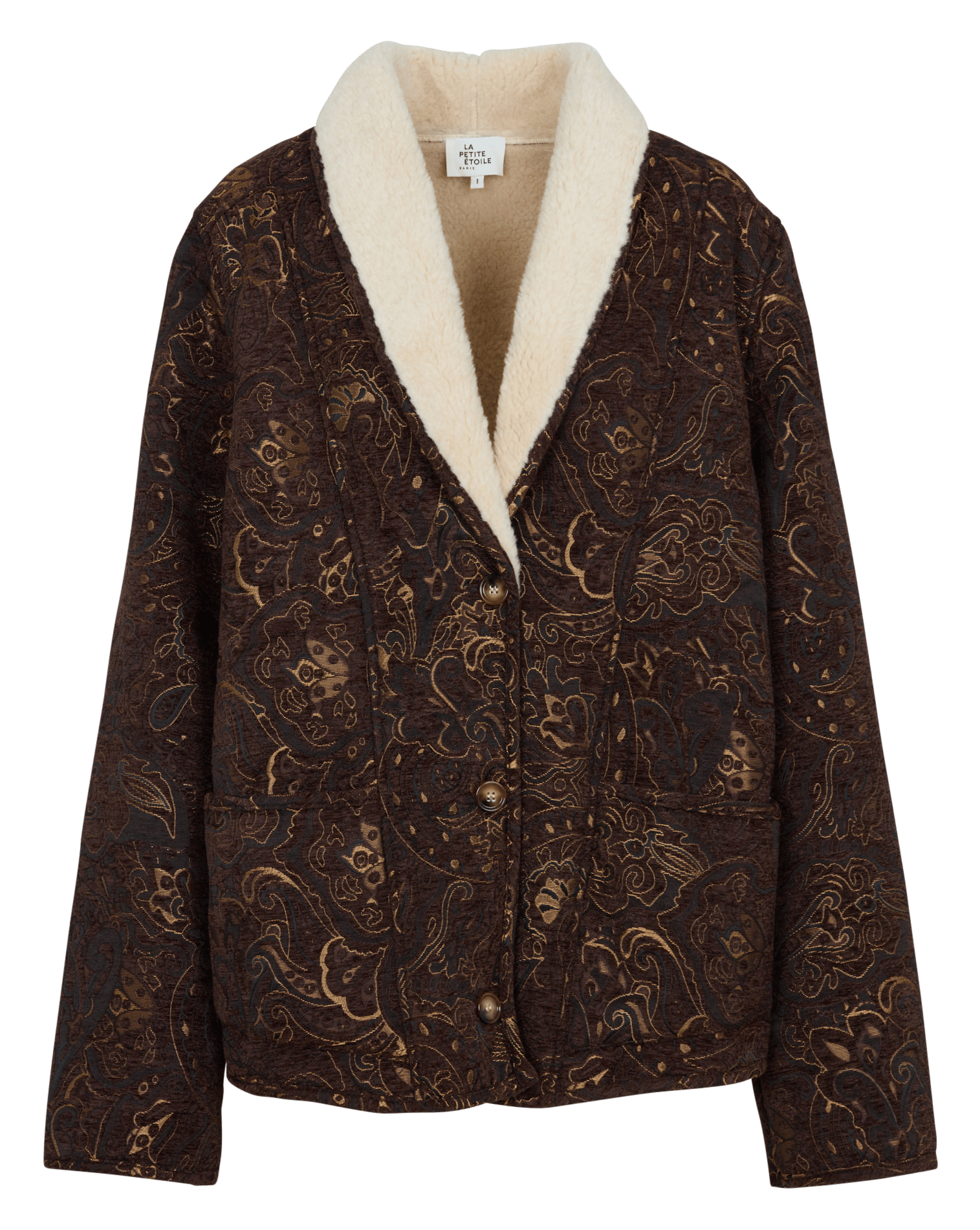 Straight shawl-collar jacket LA PETITE ETOILE Brown