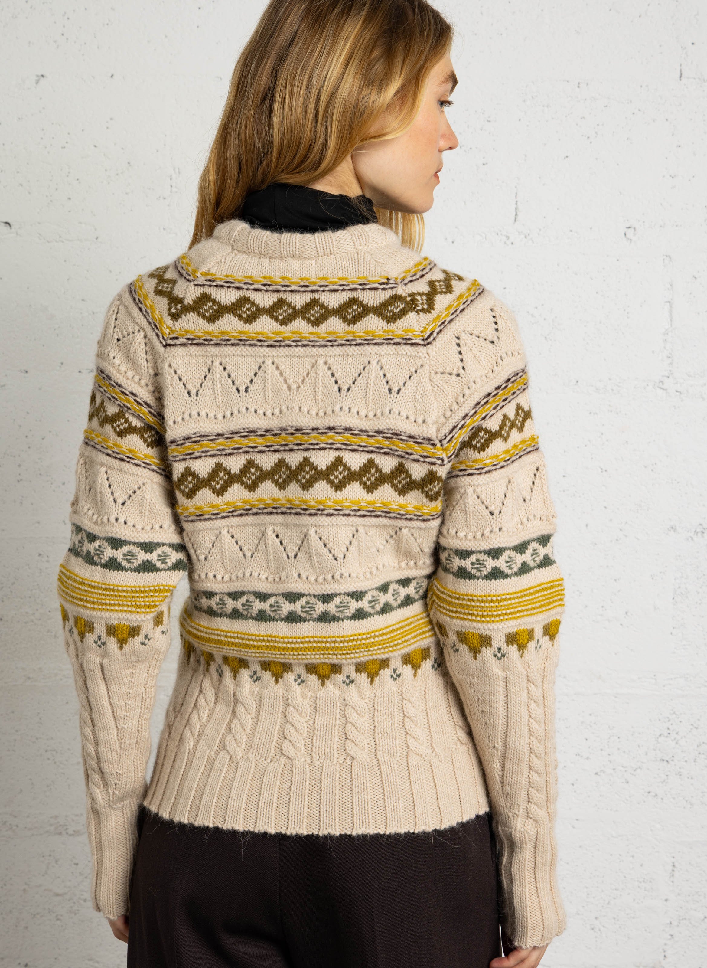 Rundhalsausschnitt Pullover mit geradem Schnitt und Wolle bedruckt. SOEUR Mehrfarbig