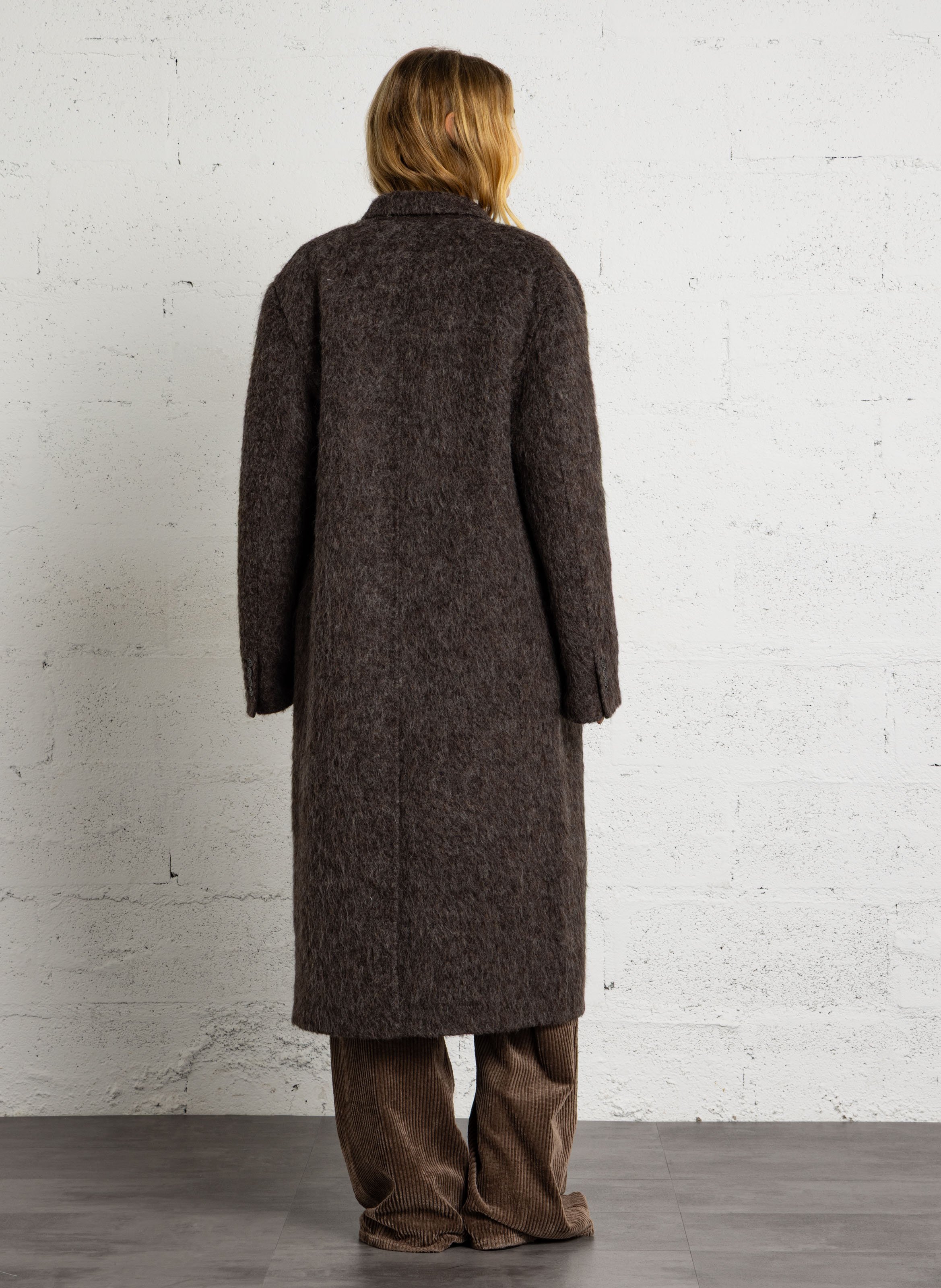 Langer weiter Wollmantel LAURENCE BRAS Braun