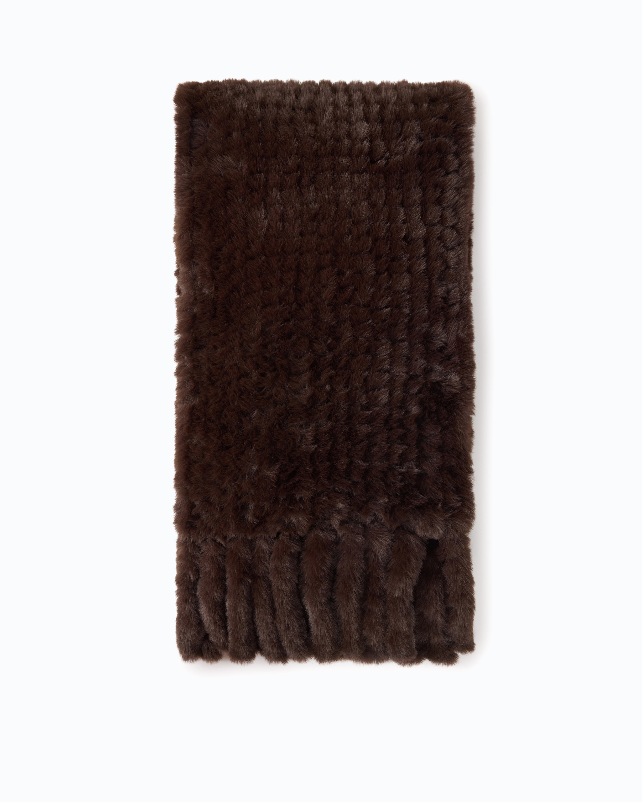 Oversized faux fur scarf PINKO Brown