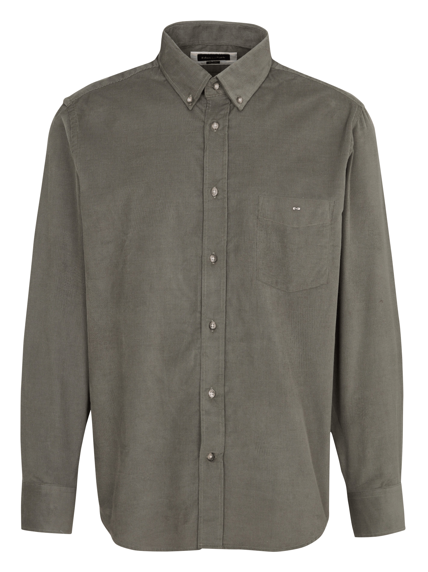 Chemise droite en coton côtelé EDEN PARK Kaki