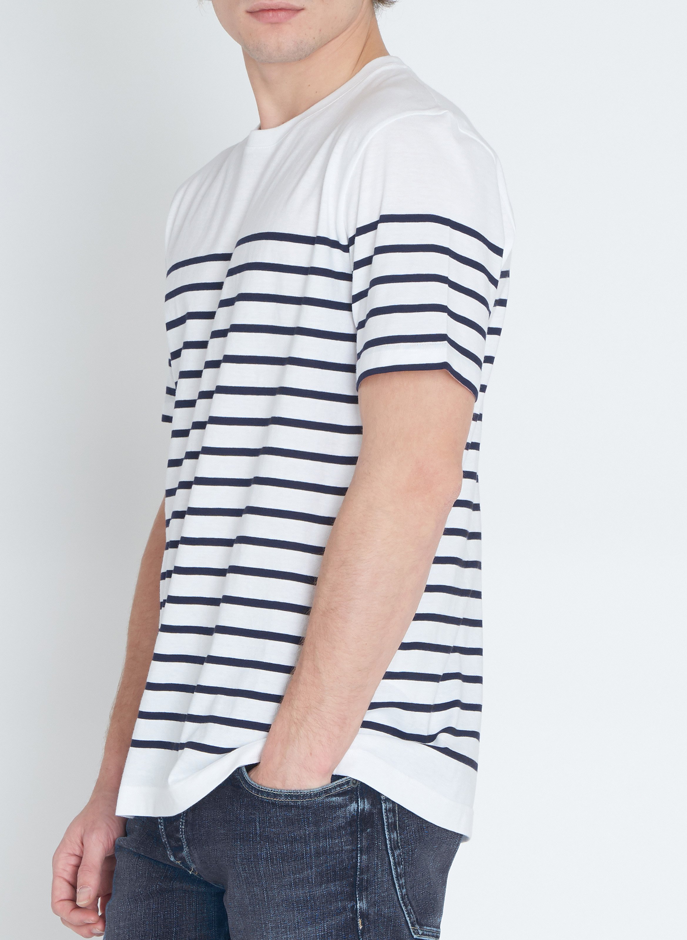 Tee-shirt col rond regular-fit en coton ARMOR LUX Blanc