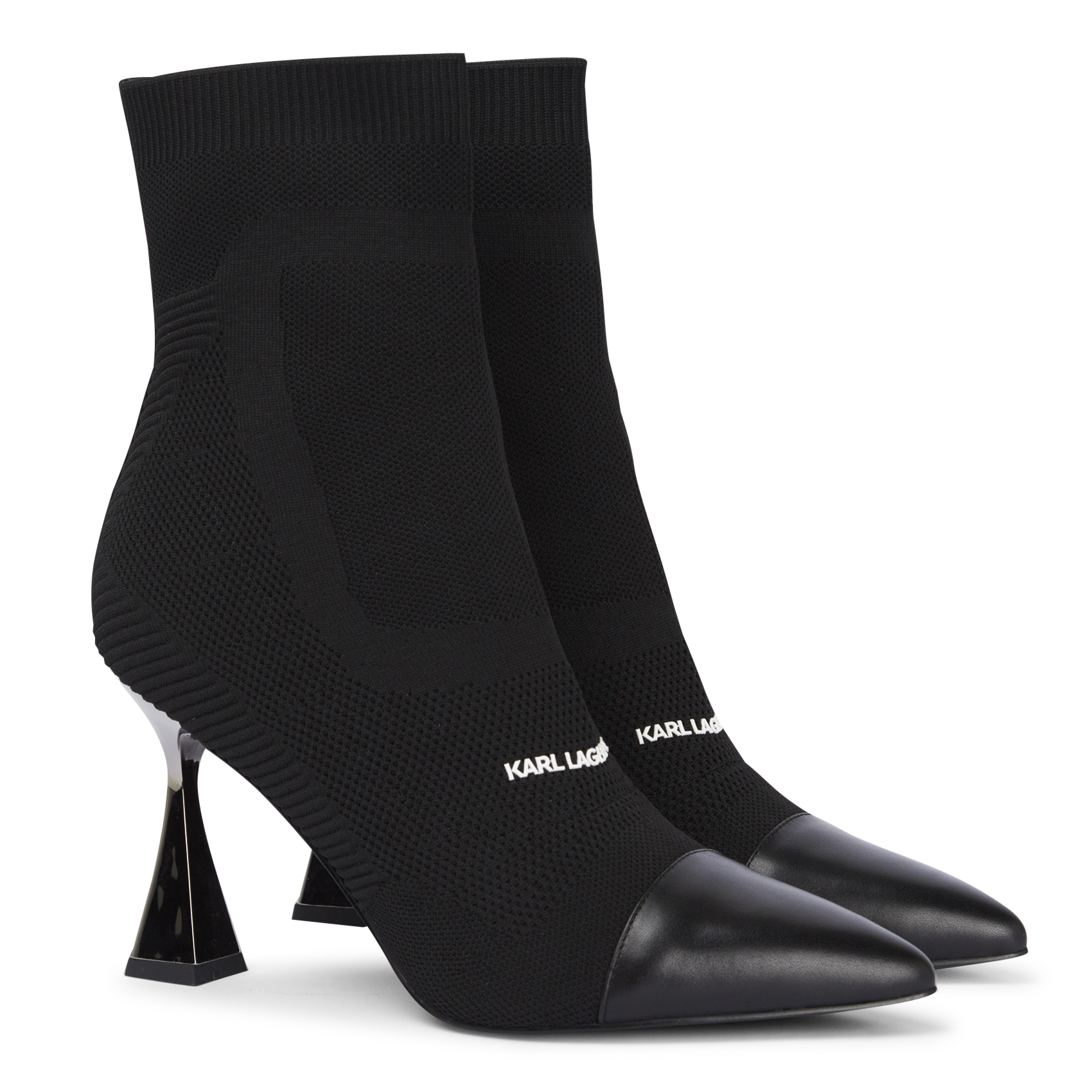 Pointed heeled mid-calf boots KARL LAGERFELD Black