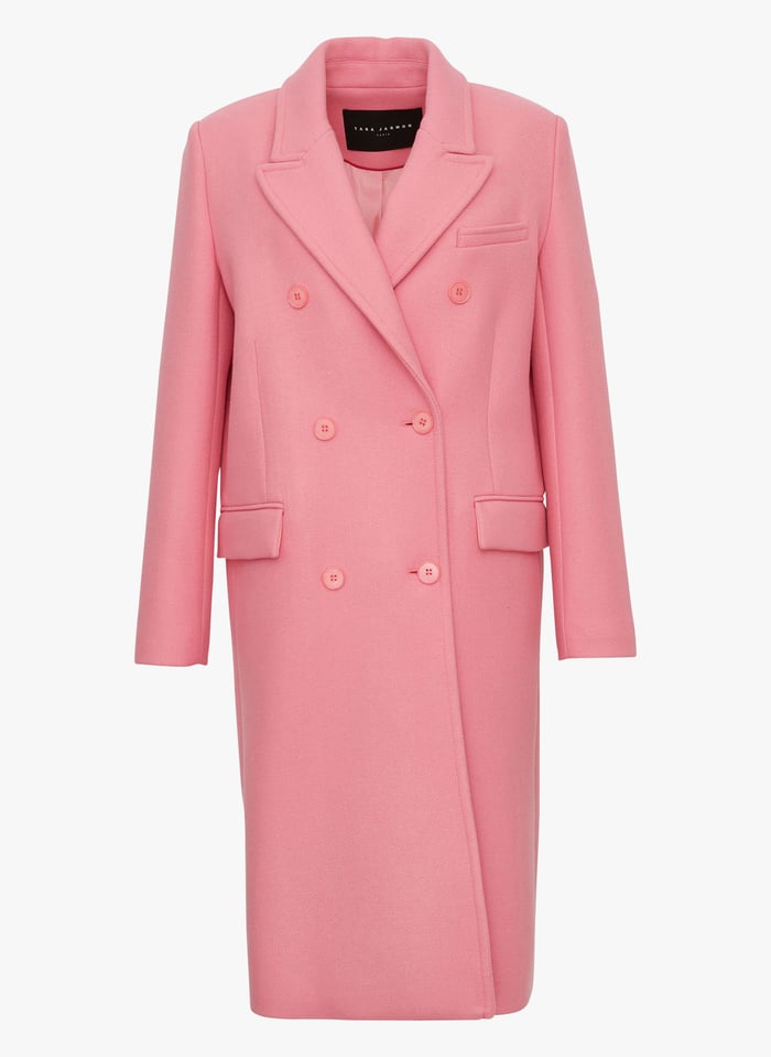 Straight Wool blend Coat With Tailored Collar Rose Tara Jarmon