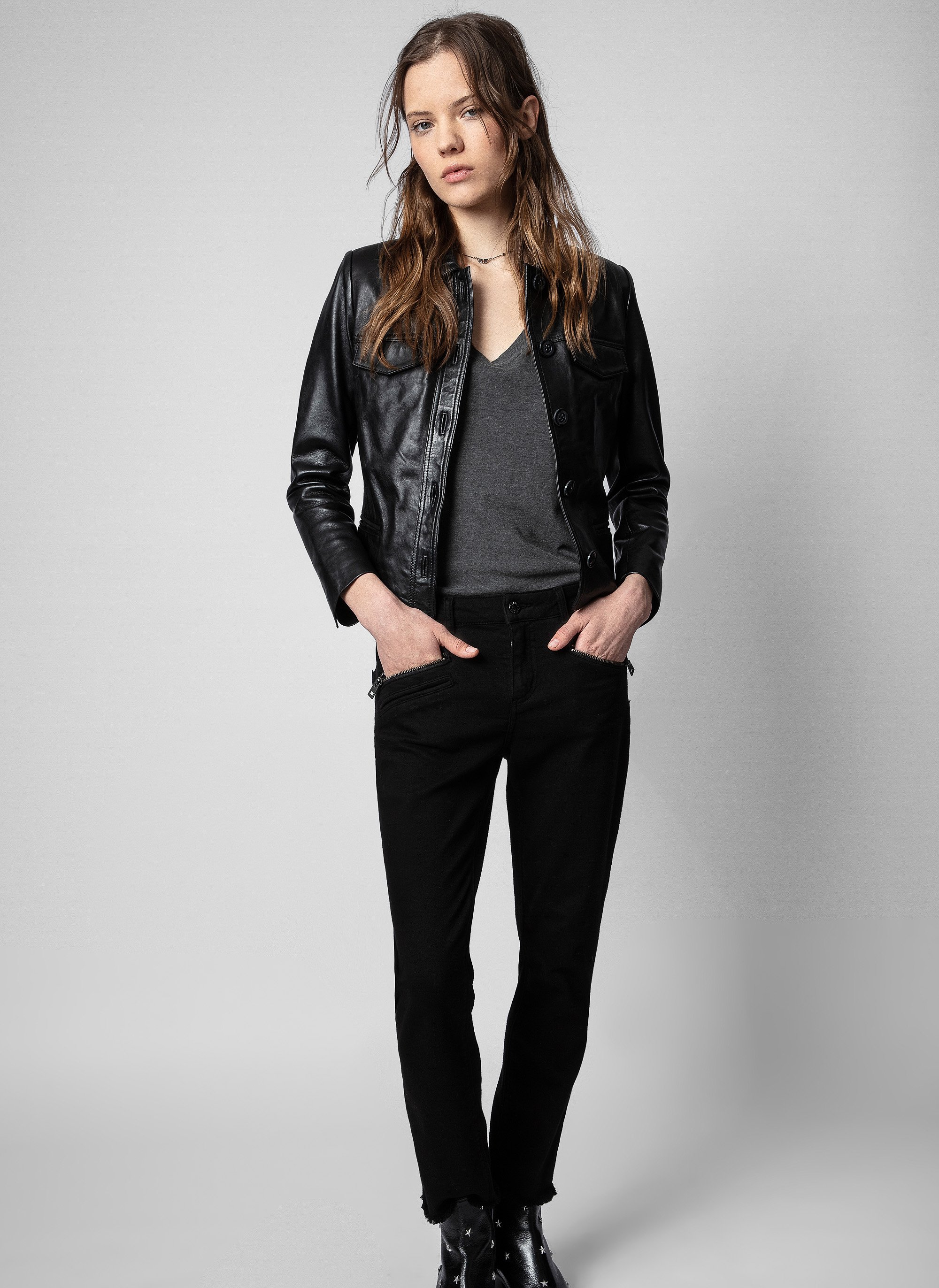 Veste Blouson Cuir Femme Place des Tendances