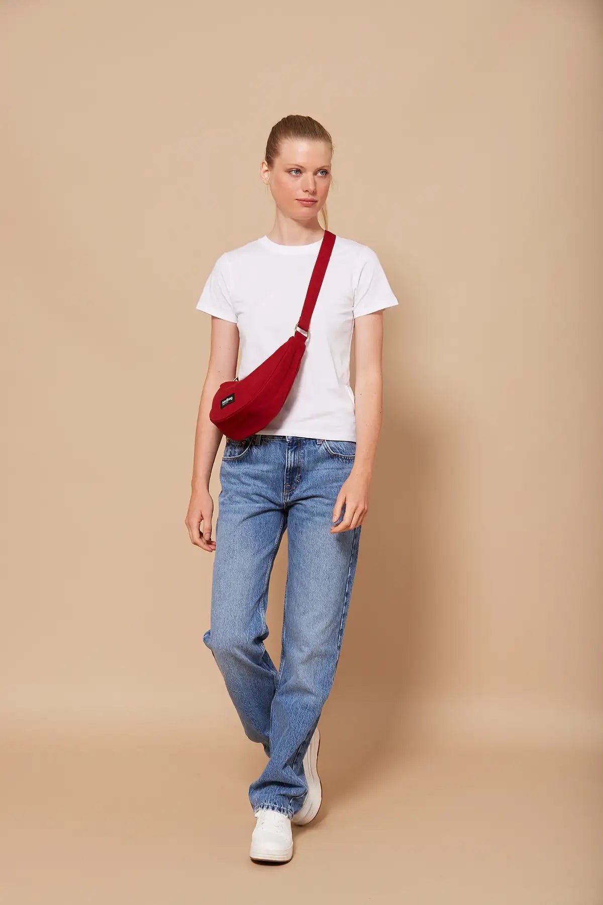 Cotton waist bag Red