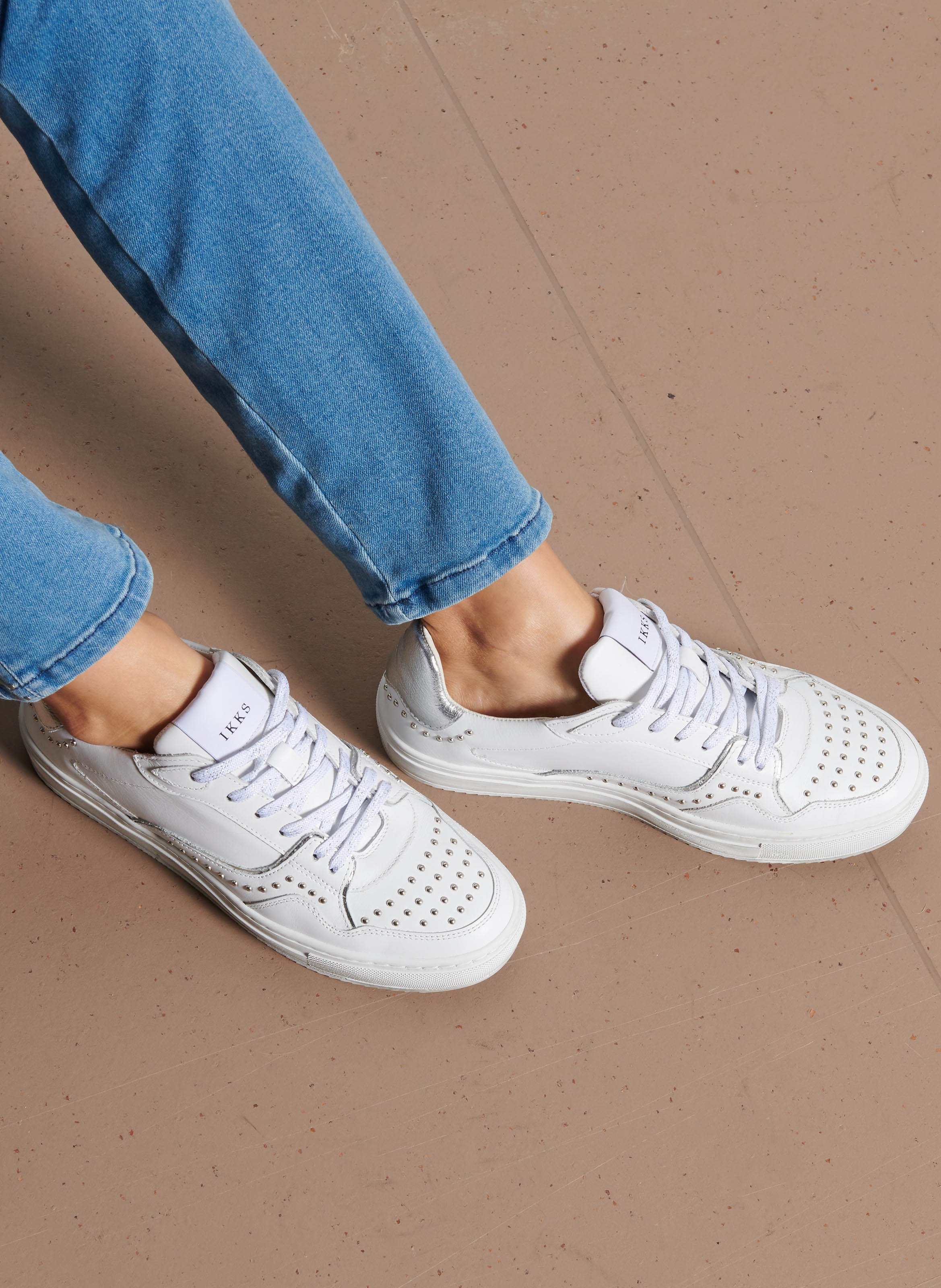 Baskets basses en cuir IKKS Blanc