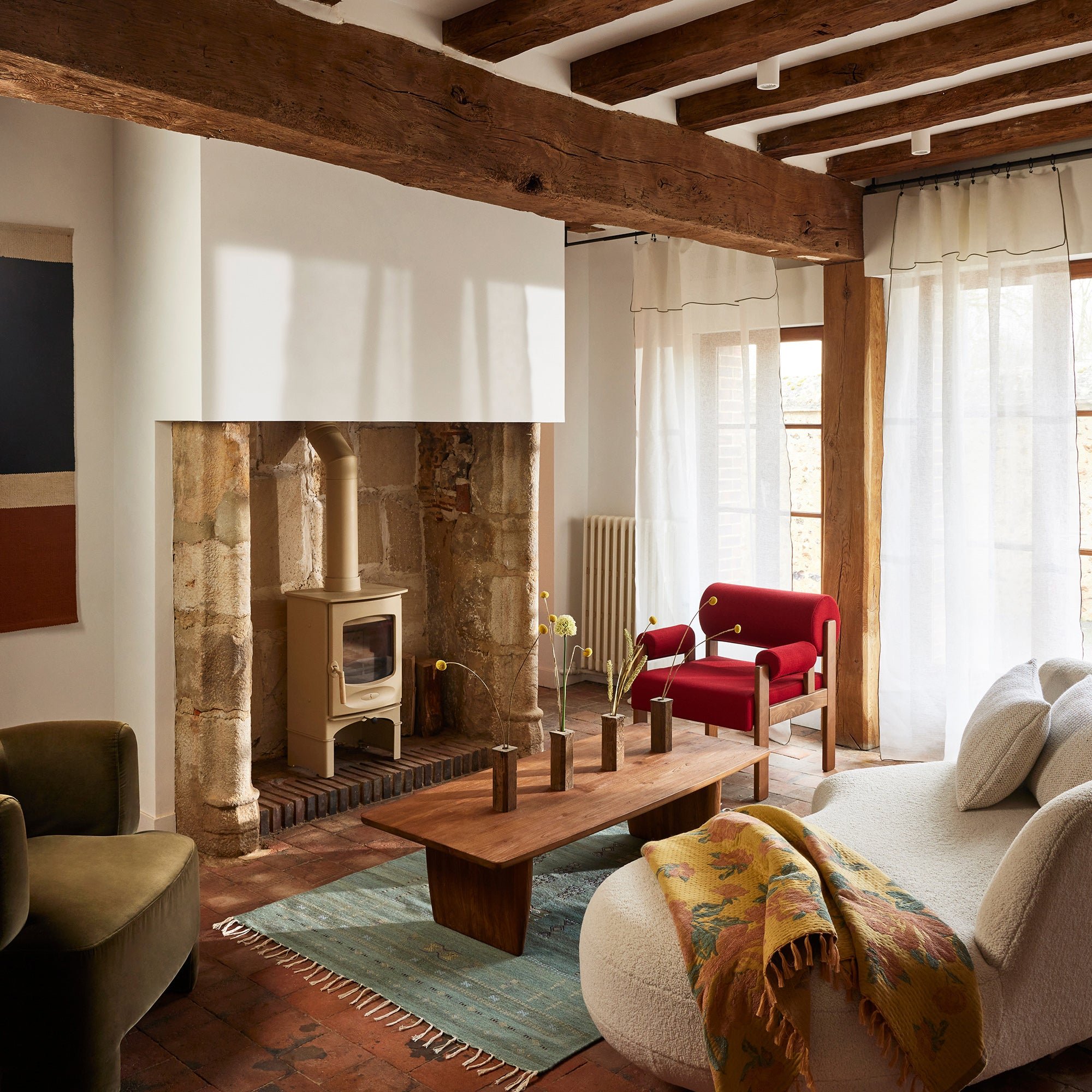 Voile curtain panel MADURA White