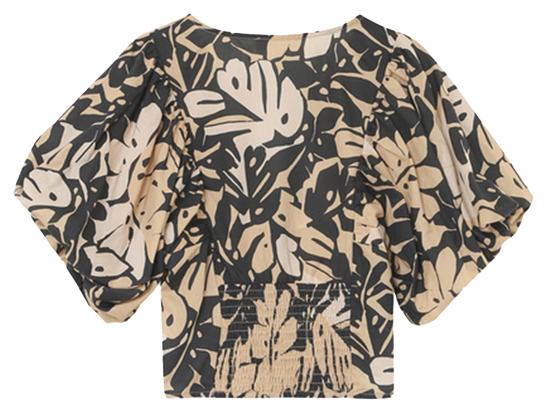 Blouse en coton imprimé GRACE ET MILA Beige