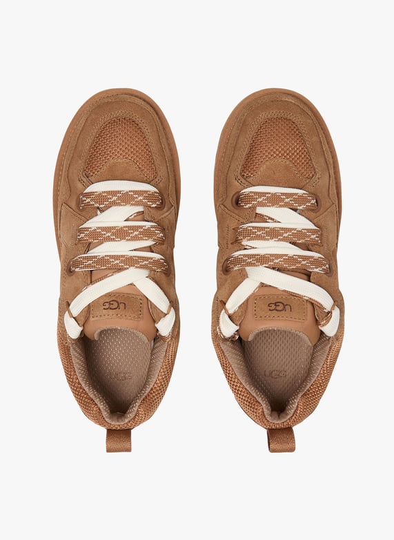 Sneakers basse con zeppa in doppio materiale Marrone Ugg Donna