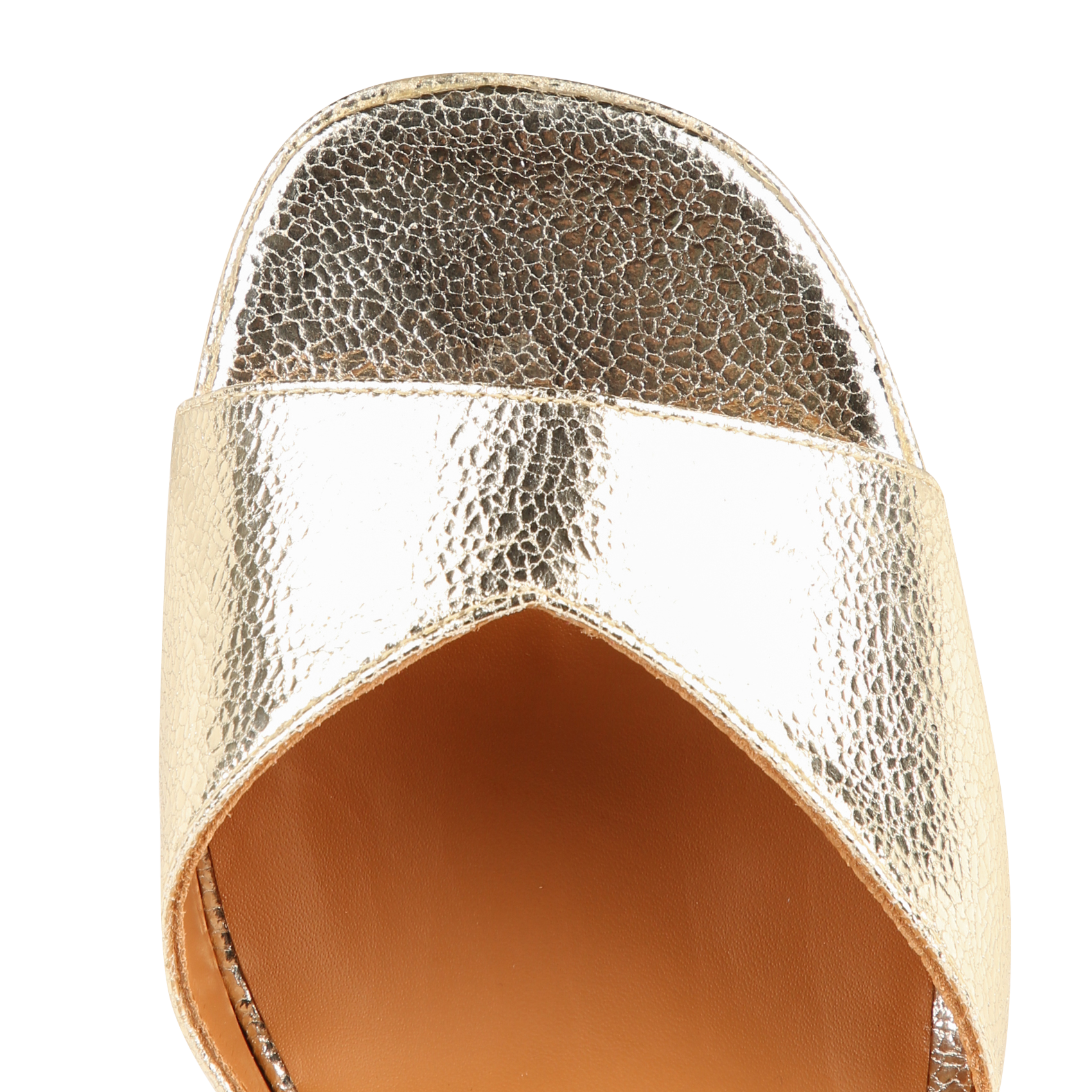 Sandales à talon en cuir craquelé RIVECOUR Argent