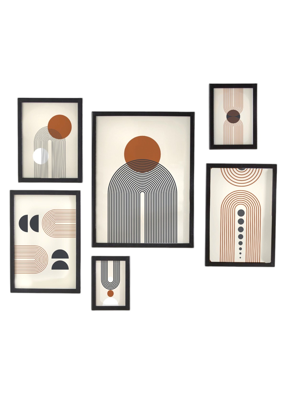 Lot de 6 cadres photos en bois FACTORY Noir