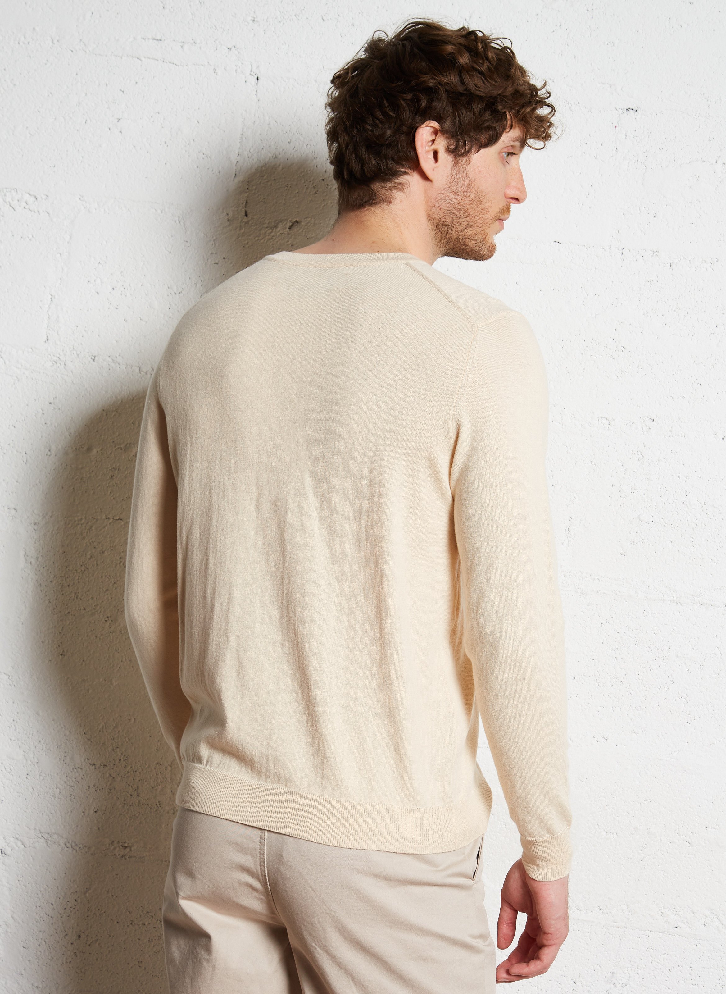 Colour block cotton sweater CHEVIGNON Beige