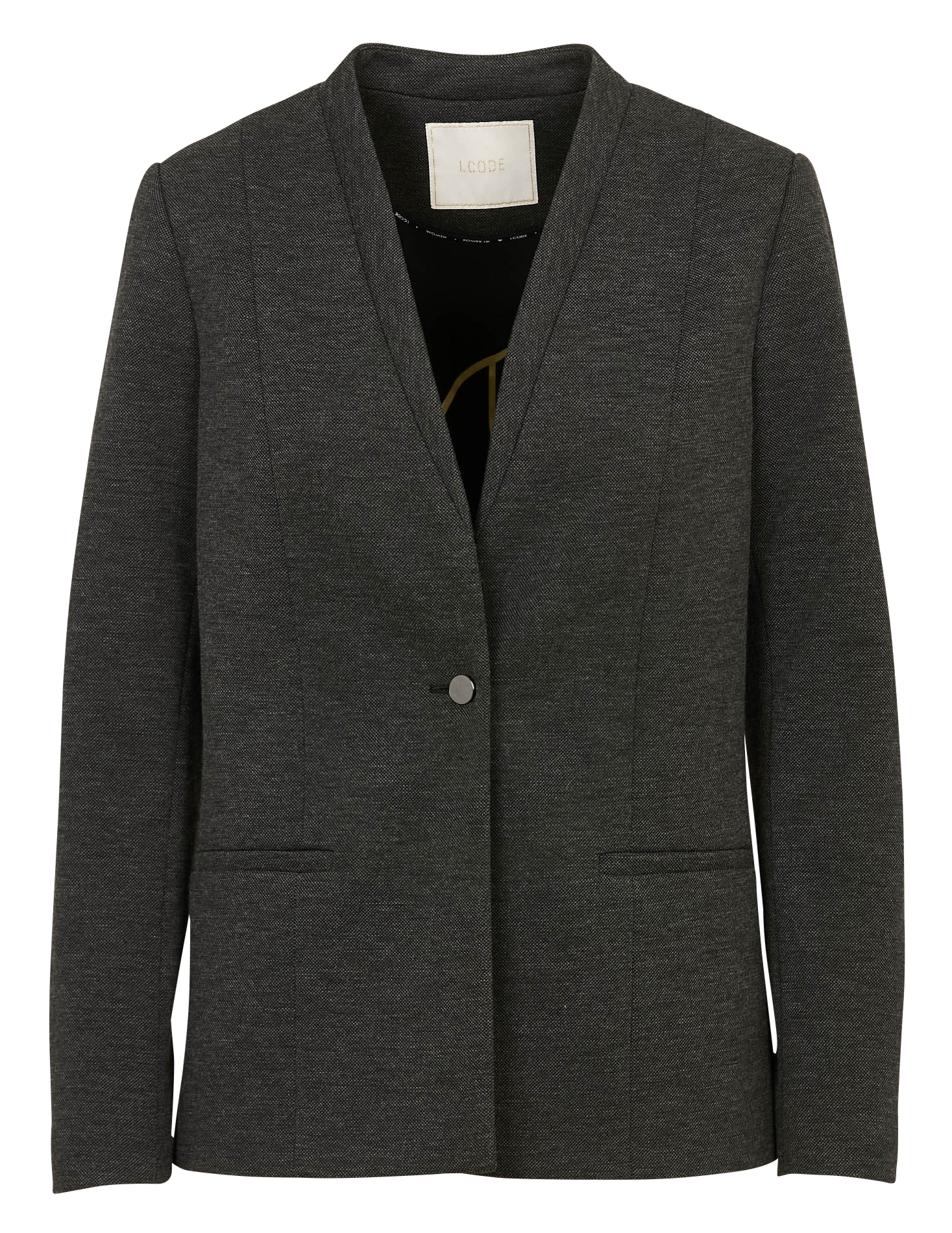 Tailored jacket in mottled knit I CODE Grey