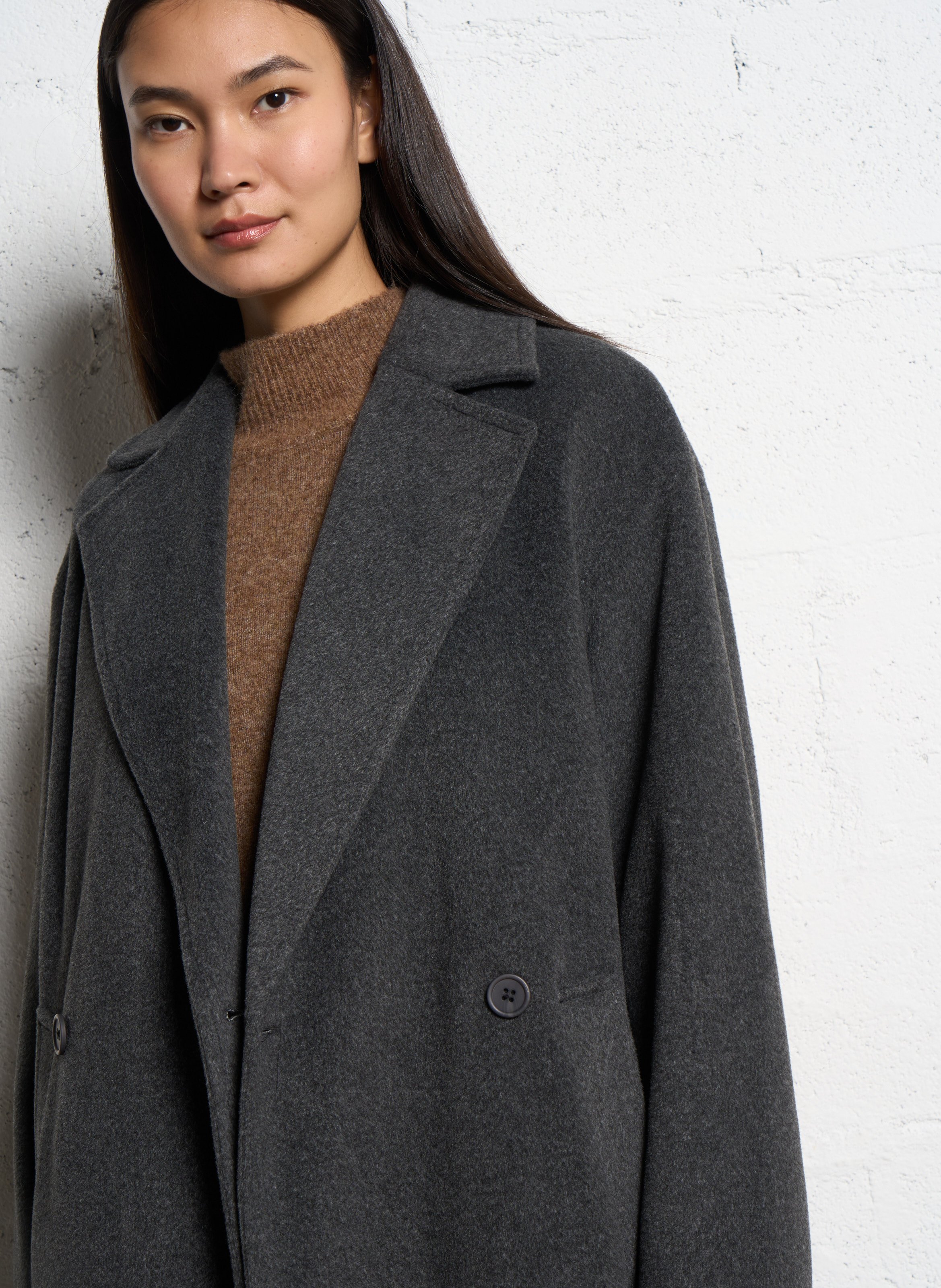 Oversized coat with tailored collar JC SOPHIE Black