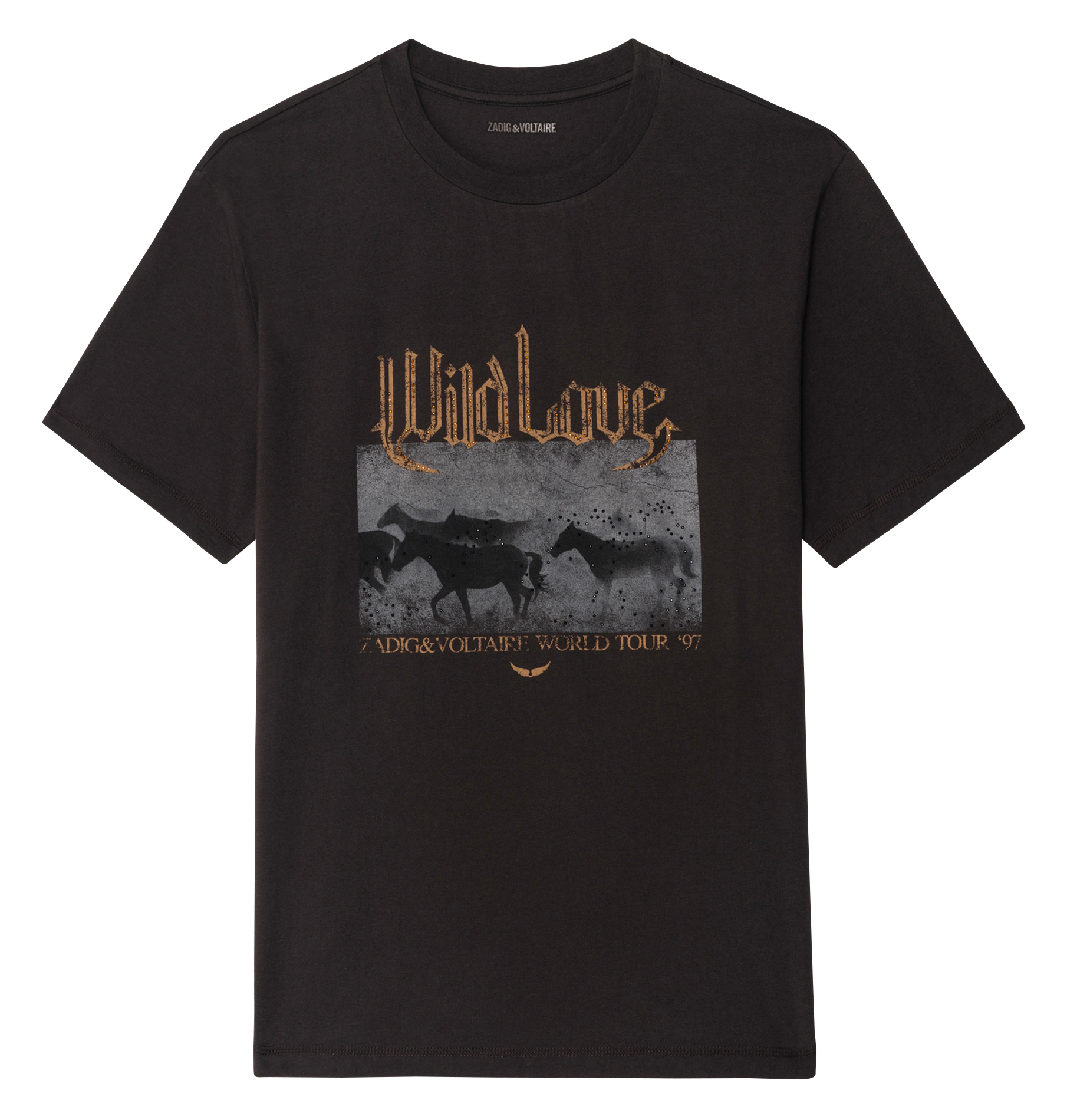 T-shirt oversize à motifs en coton ZADIG&VOLTAIRE Marron