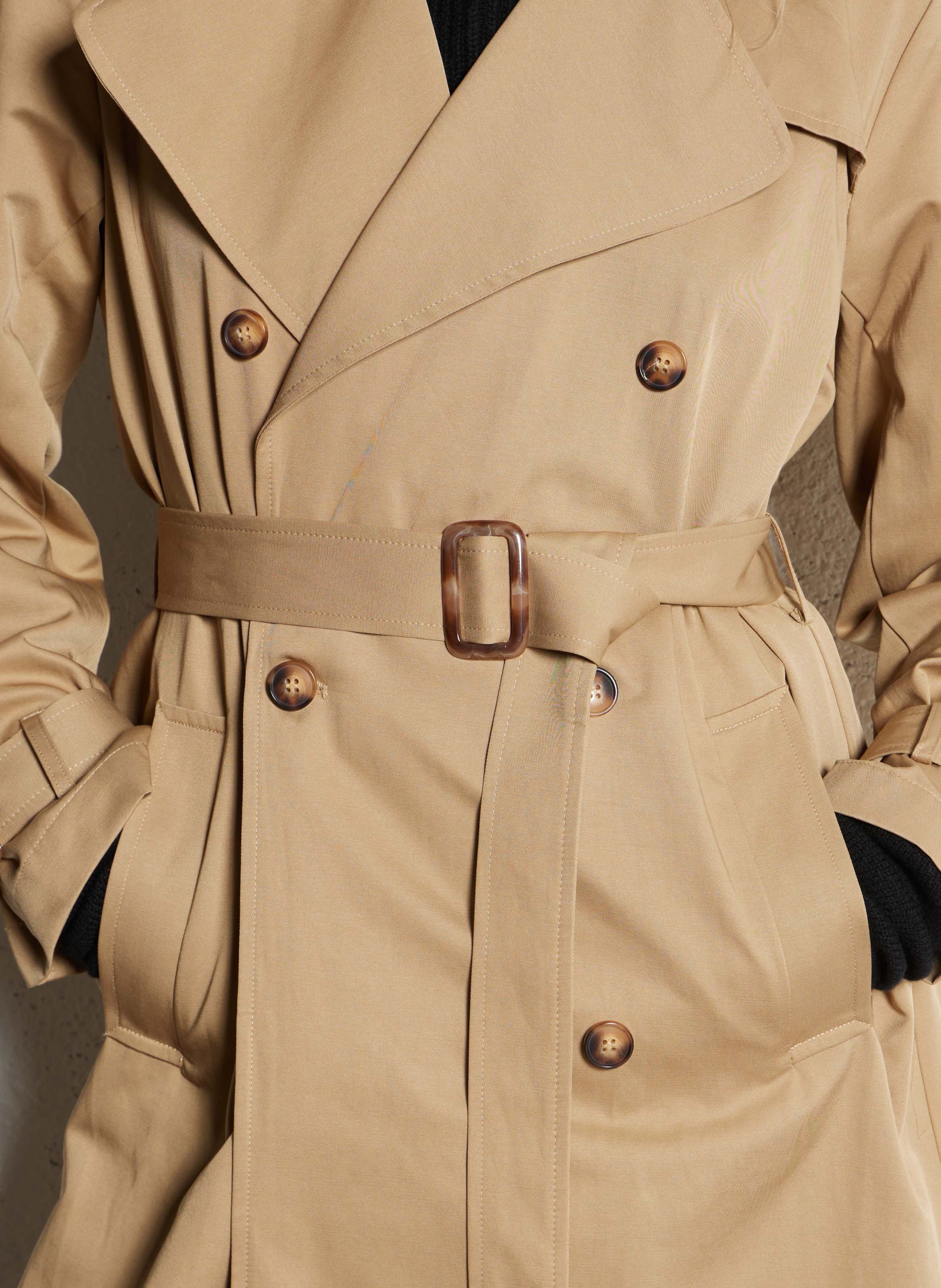 Trench-coat droit en coton mélangé LA PETITE ETOILE Beige