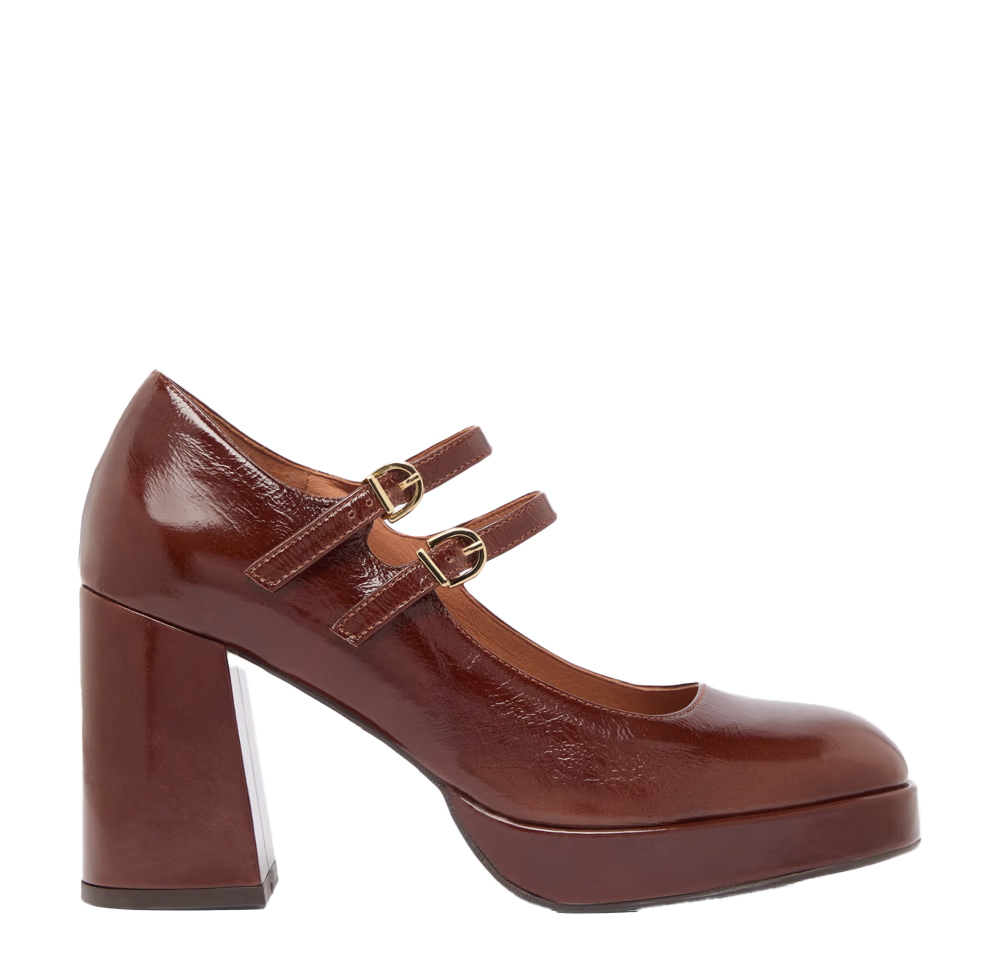 Plateau-Spangenpumps mit Doppelriemen JONAK