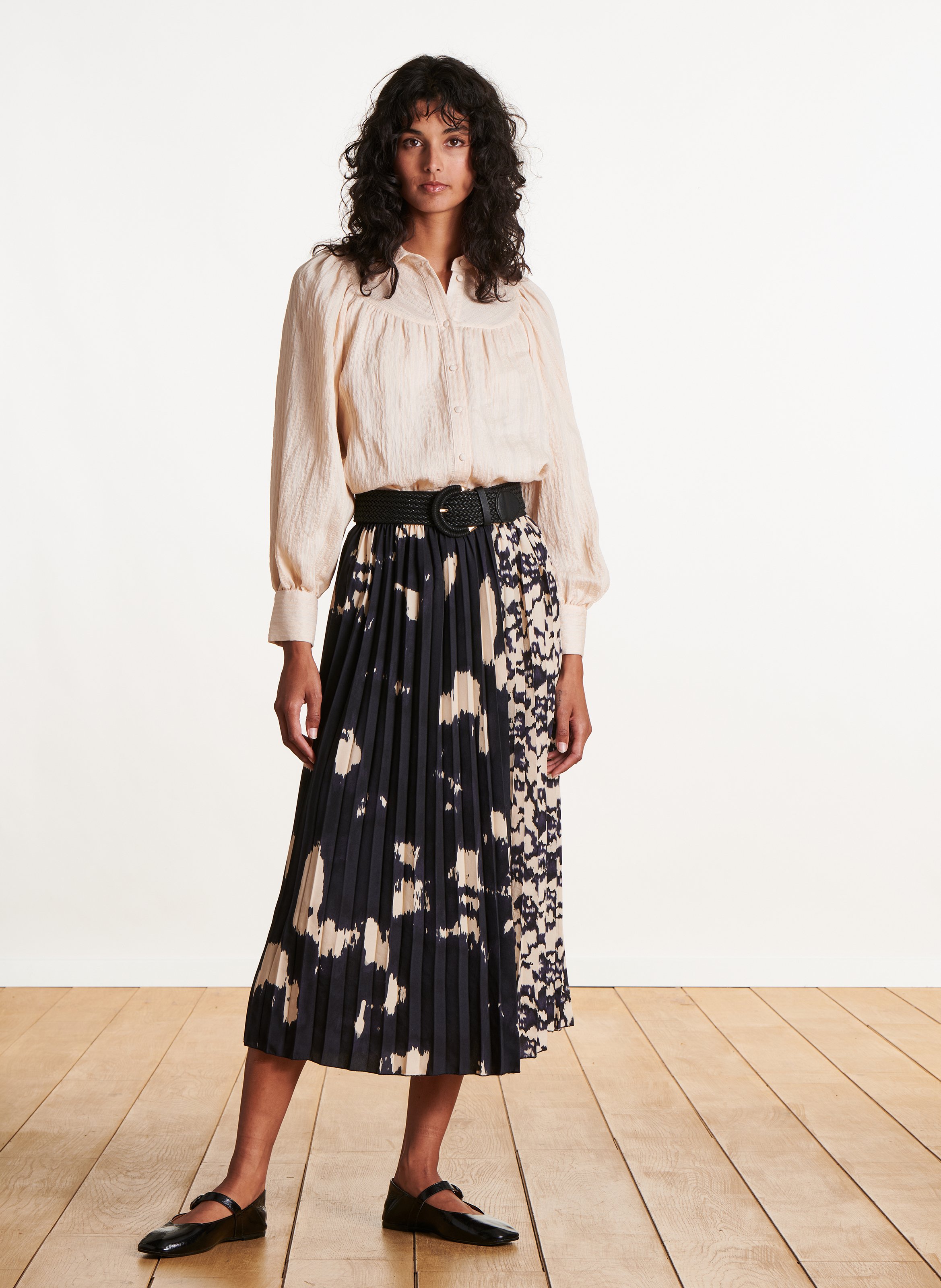 Jupe midi plissée LA FEE MARABOUTEE Multicolore