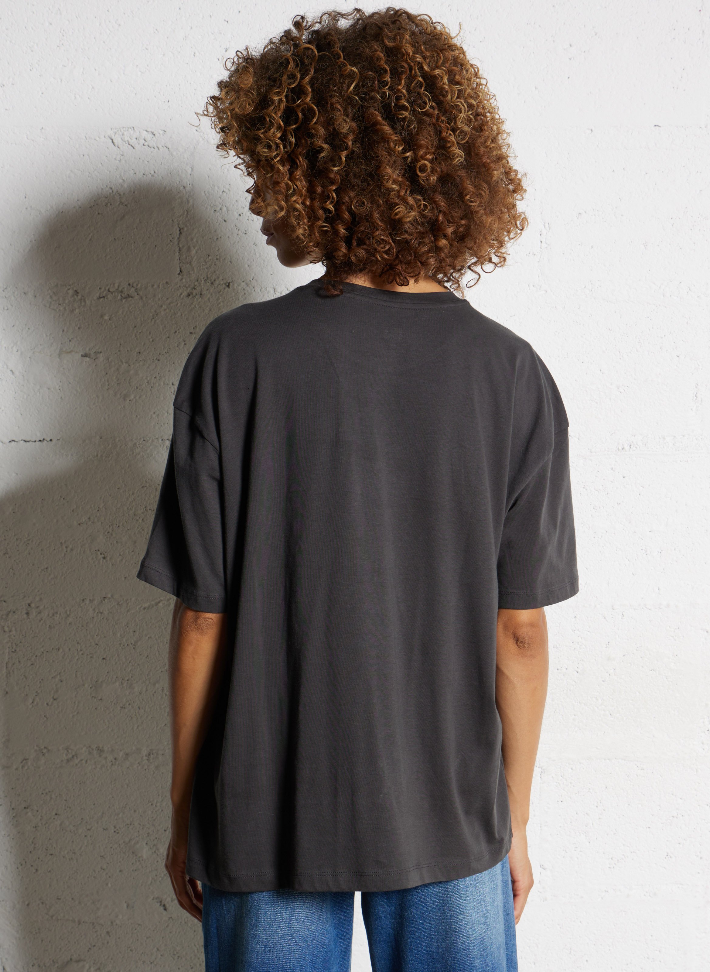 Tee-shirt droit imprimé en coton BILLABONG Noir