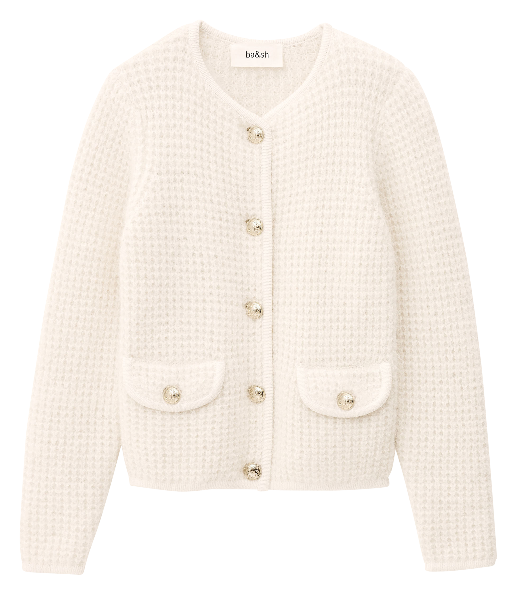 Straight wool blend cardigan BA&SH Beige