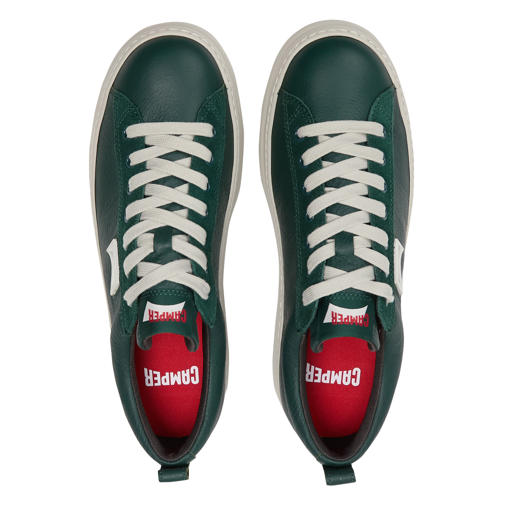 Baskets basses unies en cuir CAMPER Vert