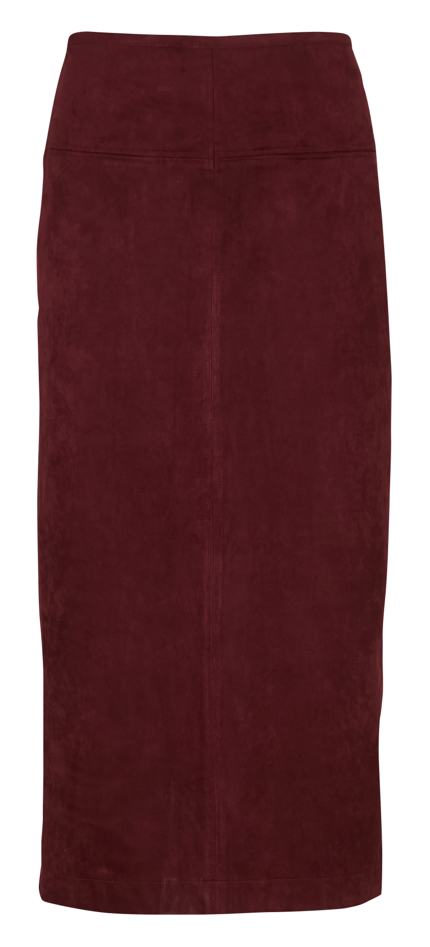 Midi-Rock aus Veloursleder THE KORNER Rot