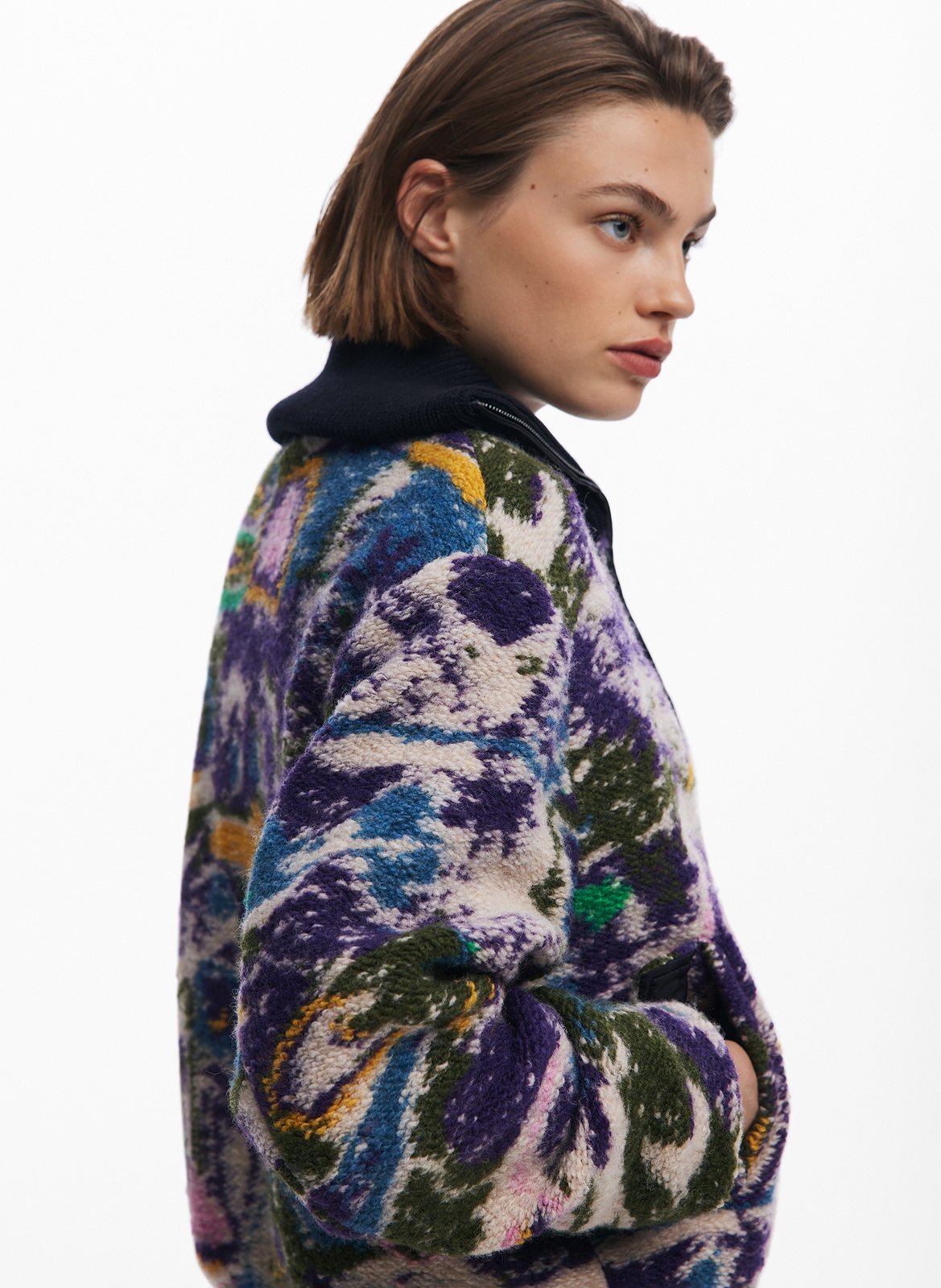 Giubbotto corto stampato con colletto alto DESIGUAL Multicolore