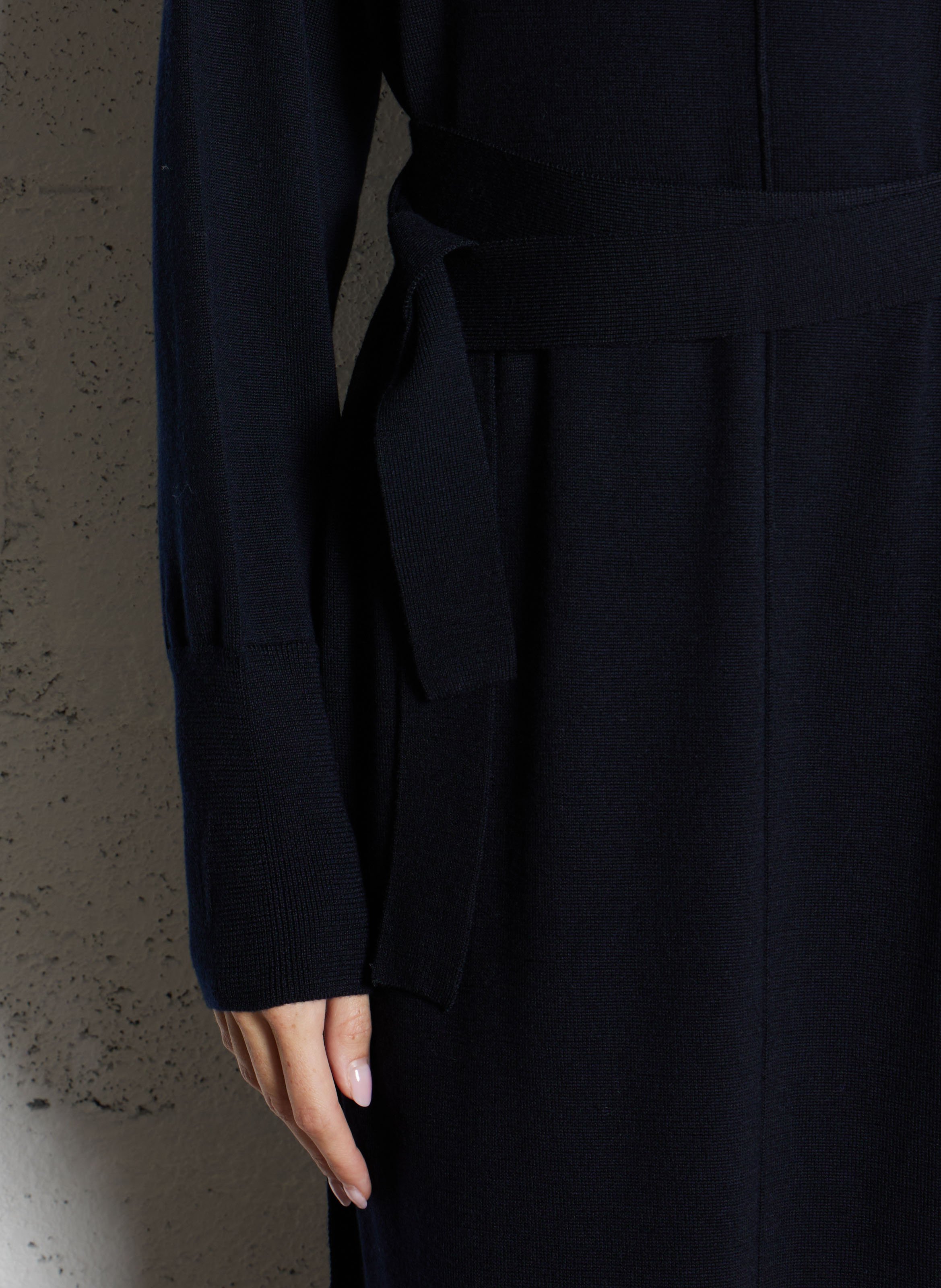 Robe longue en maille côtelée SOEUR Bleu