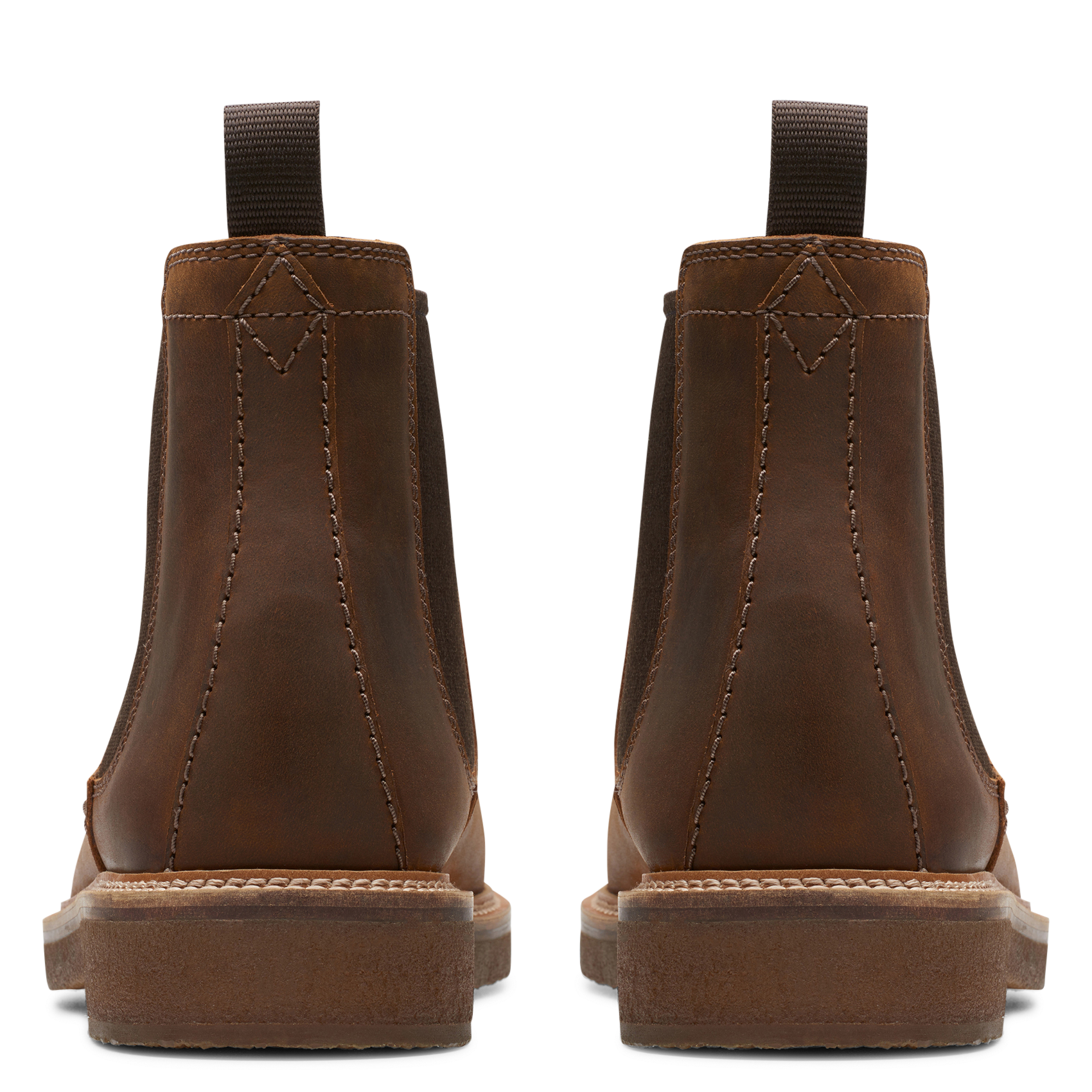 Plain waxed leather Chelsea boots CLARKS Brown