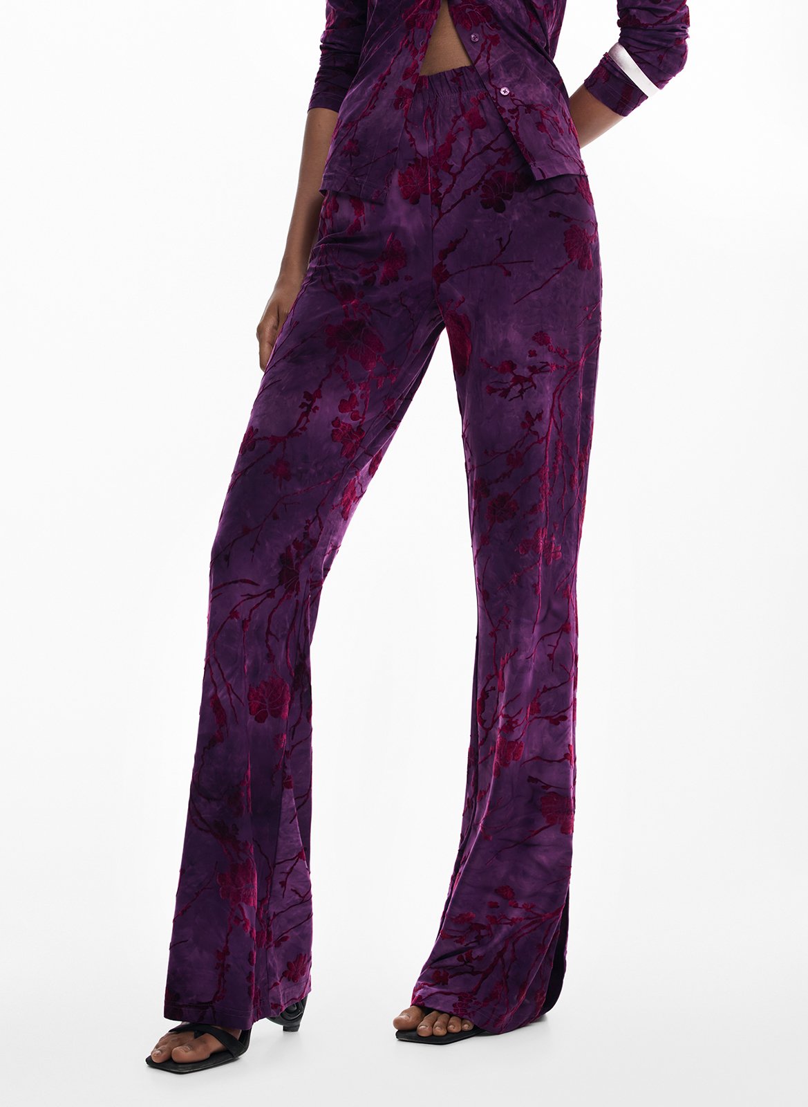 Pantalon large en jacquard DESIGUAL Rouge