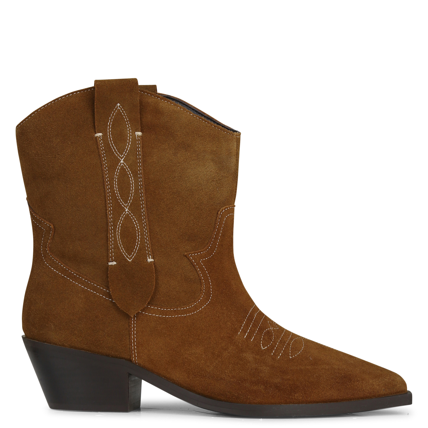 Western cut-out suede ankle boots MKT Brown
