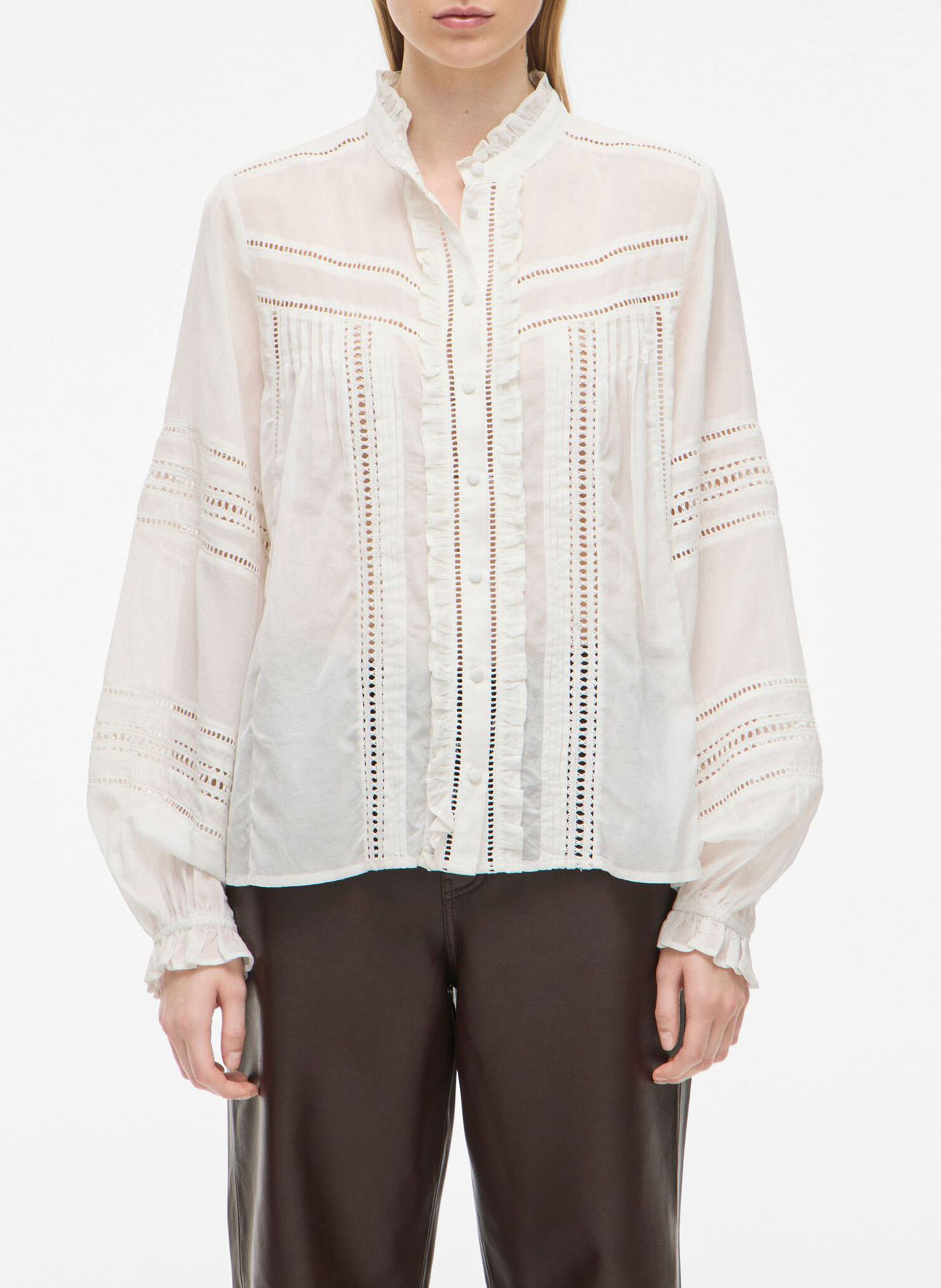 Straight-cut cotton-blend shirt ROUGE EDIT Beige