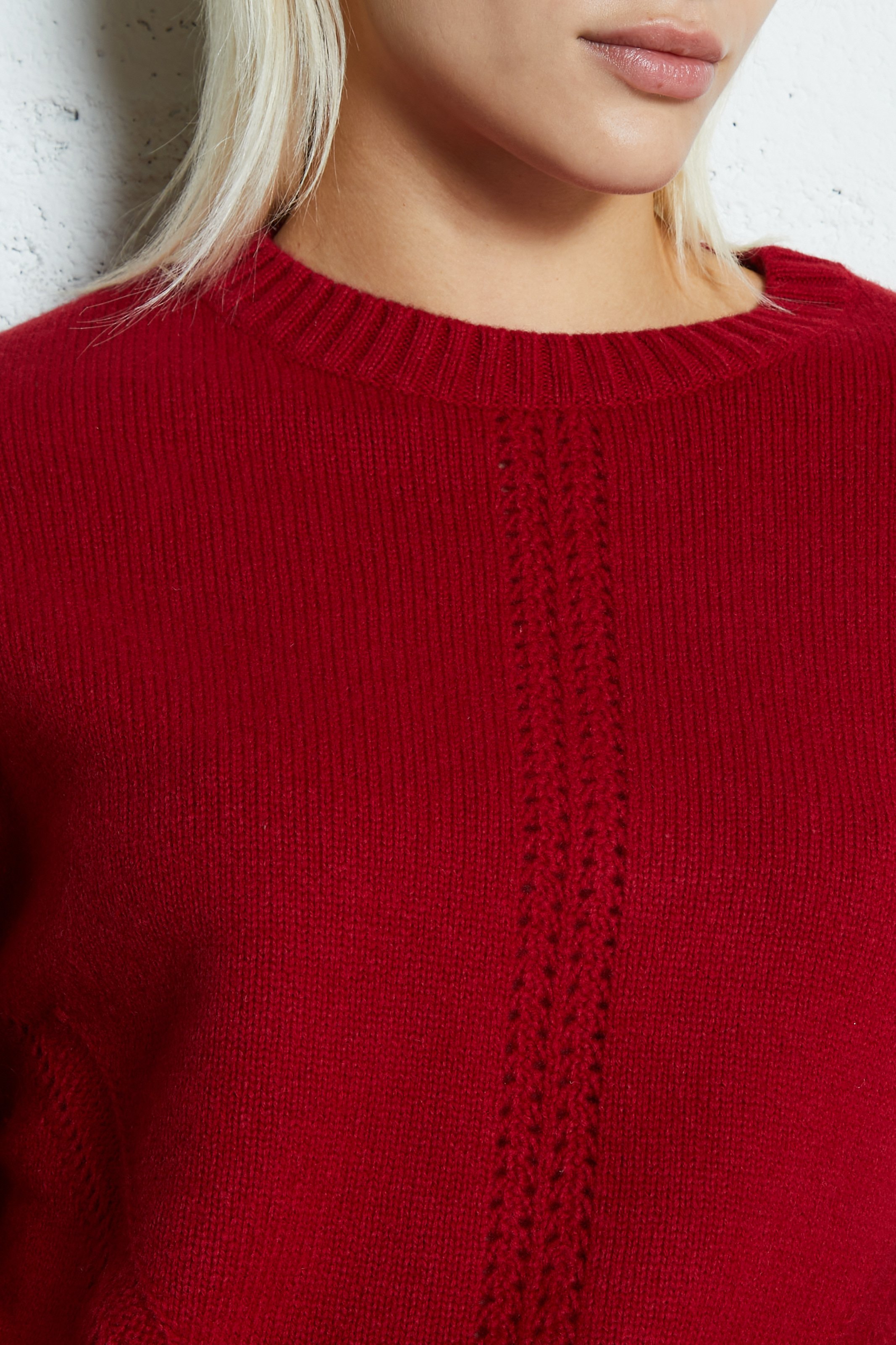 Rundhalsausschnitt Wollpullover SUD EXPRESS Rot