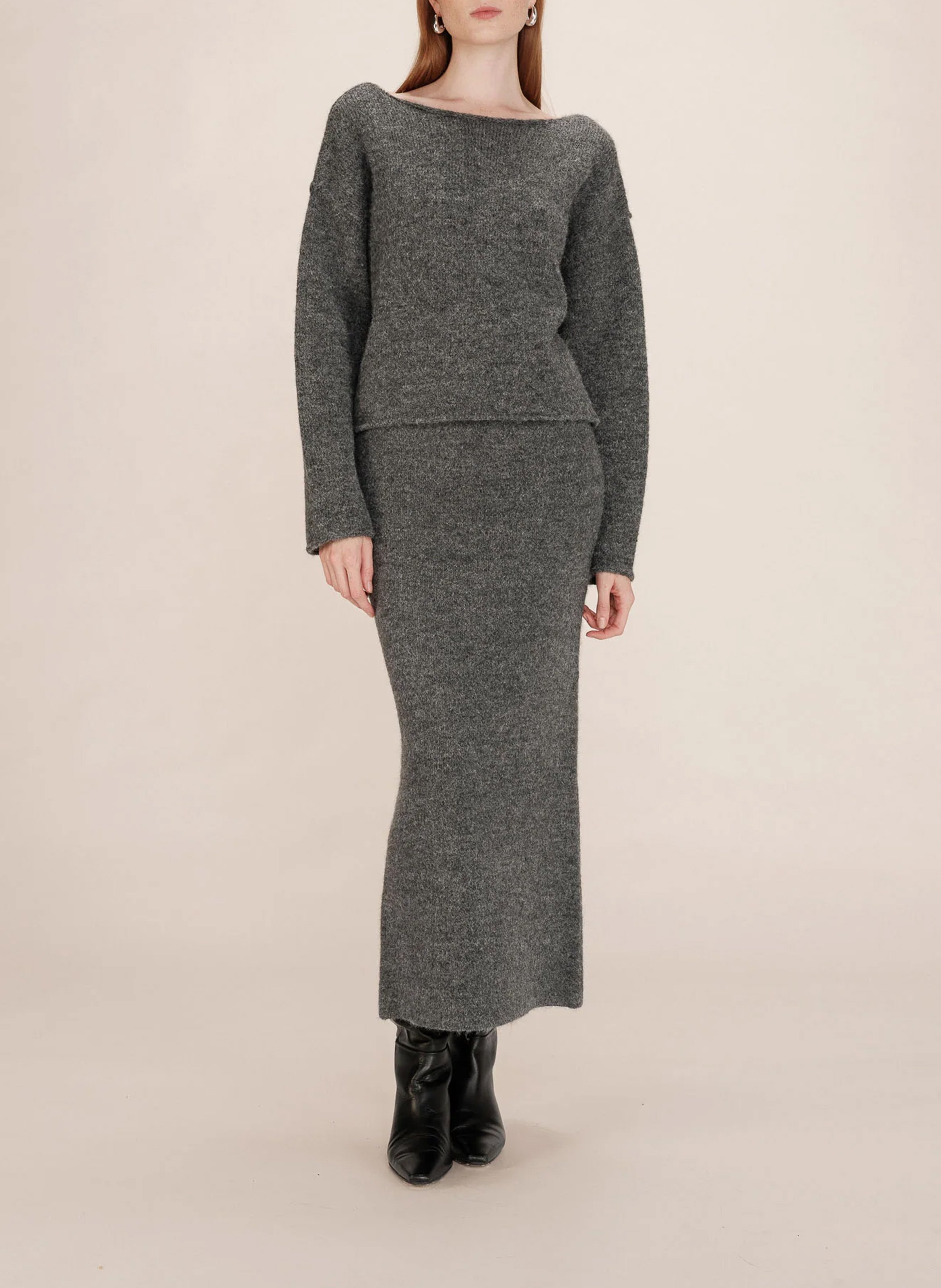 Pull col bateau  GRACE ET MILA Gris