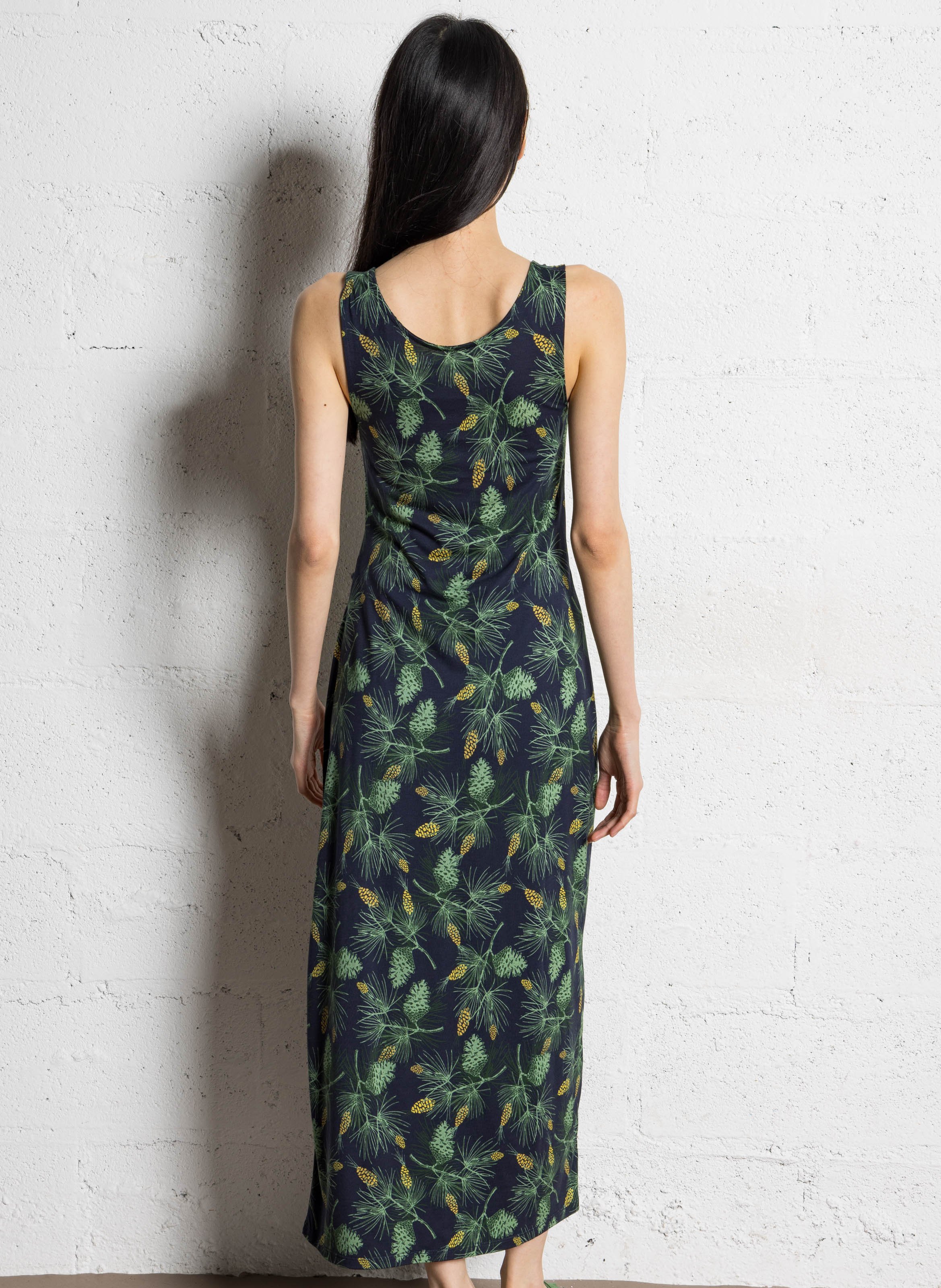 Robe midi imprimée col rond NICE THINGS Bleu