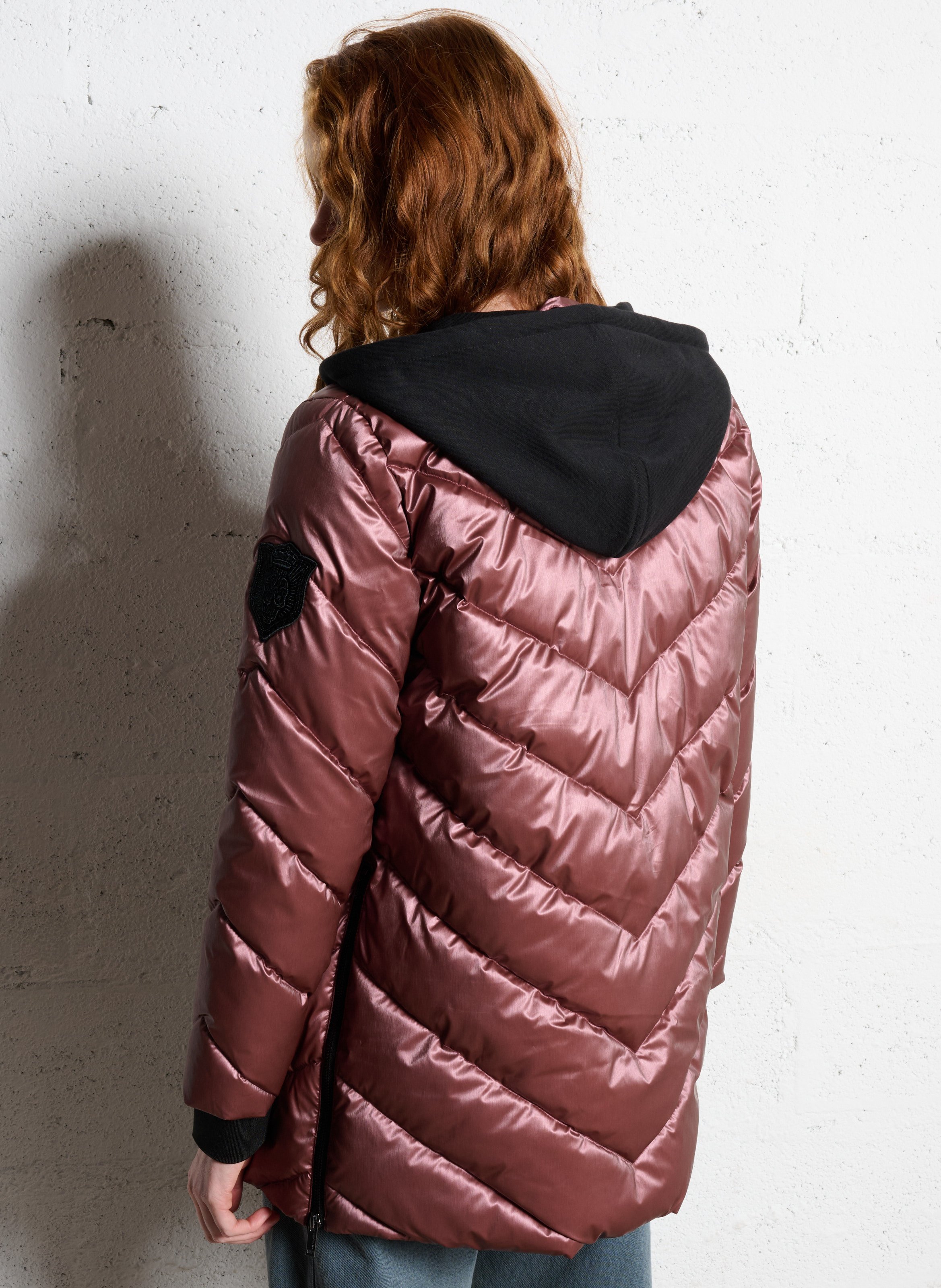 Quilted straight down jacket IKKS Brown