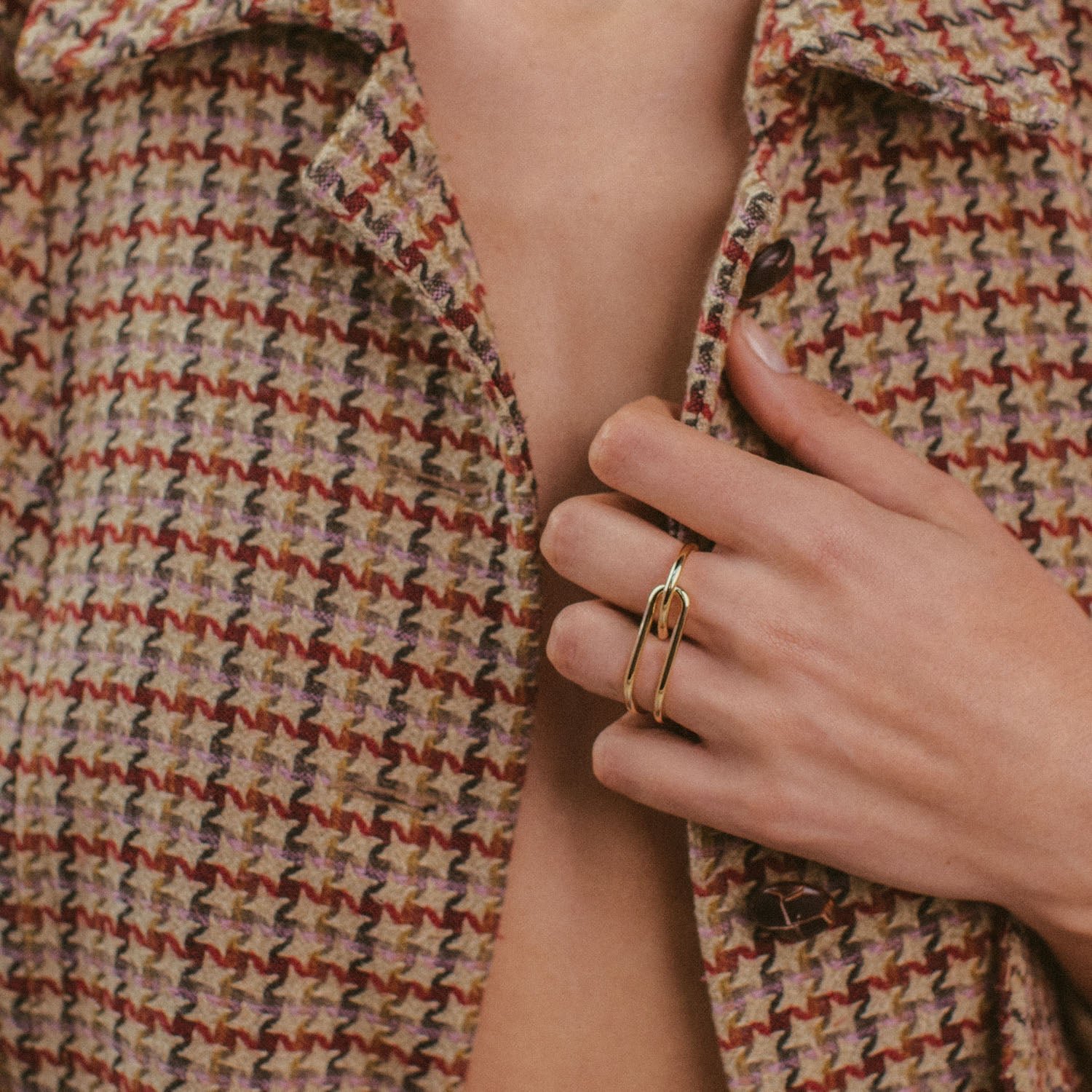 Reversible double ring, gold-plated MAYRENA Golden