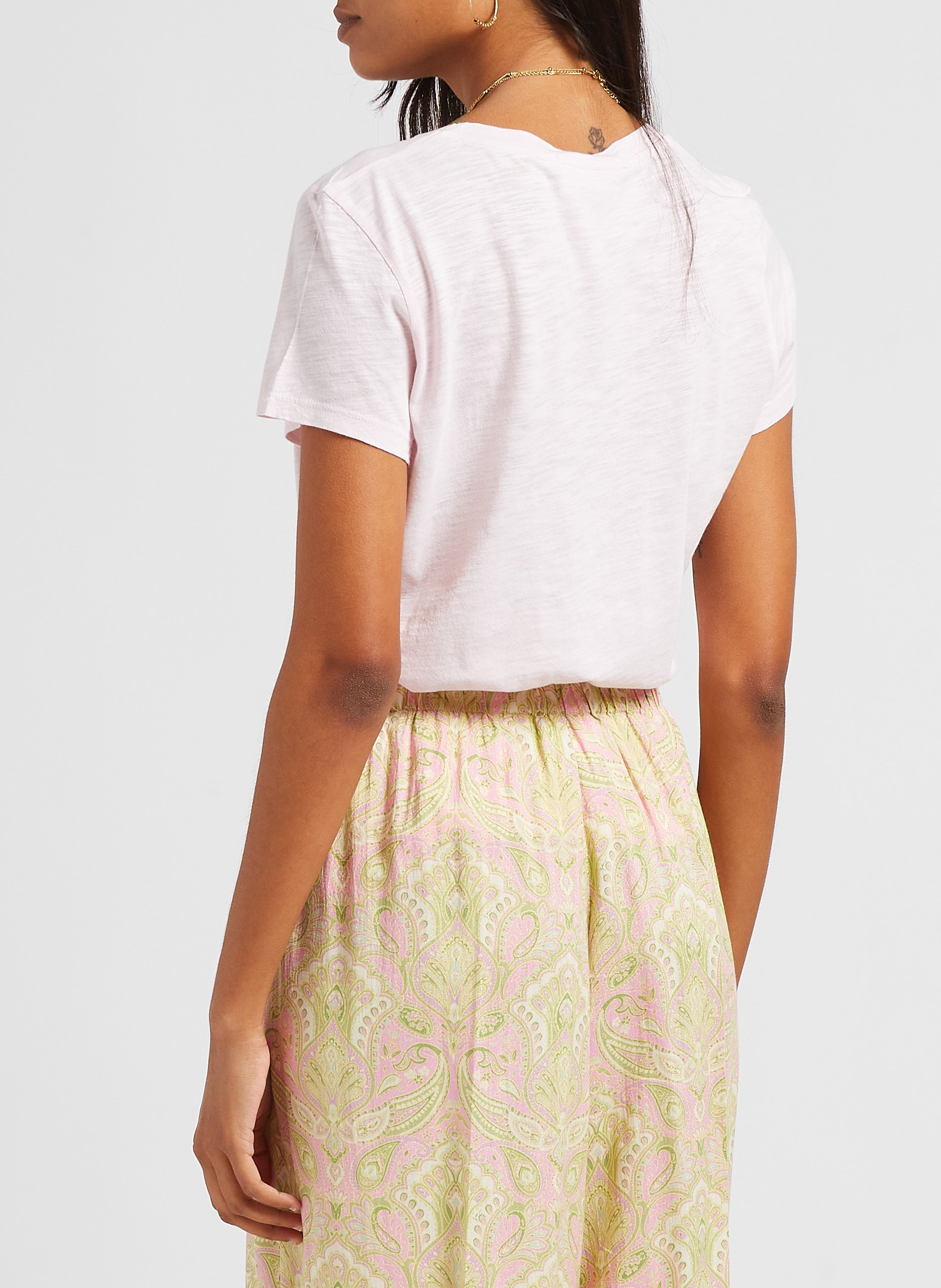 Tee-shirt col rond en coton mélangé AMERICAN VINTAGE Rose