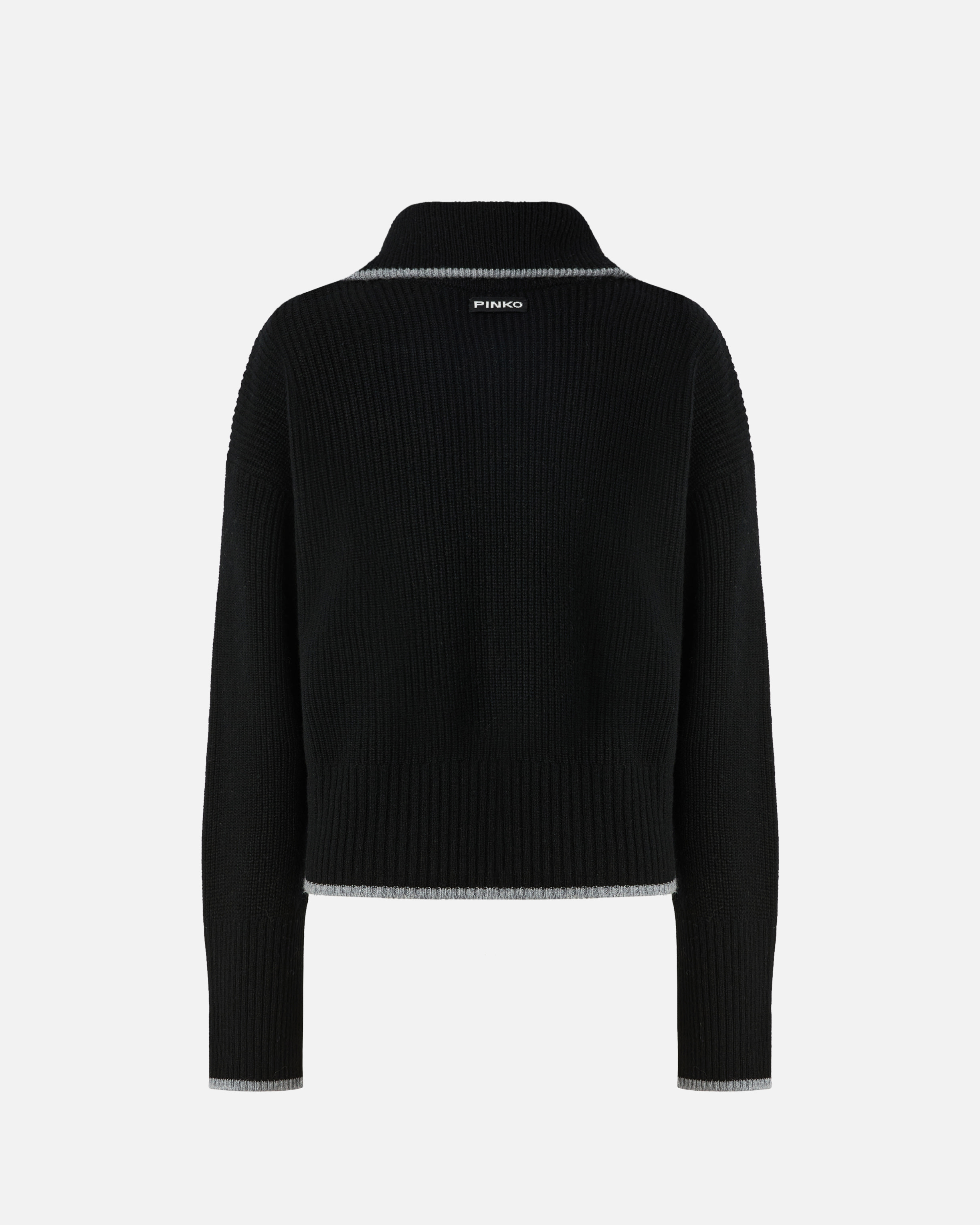 Zip-up wool and cashmere sweater PINKO Black
