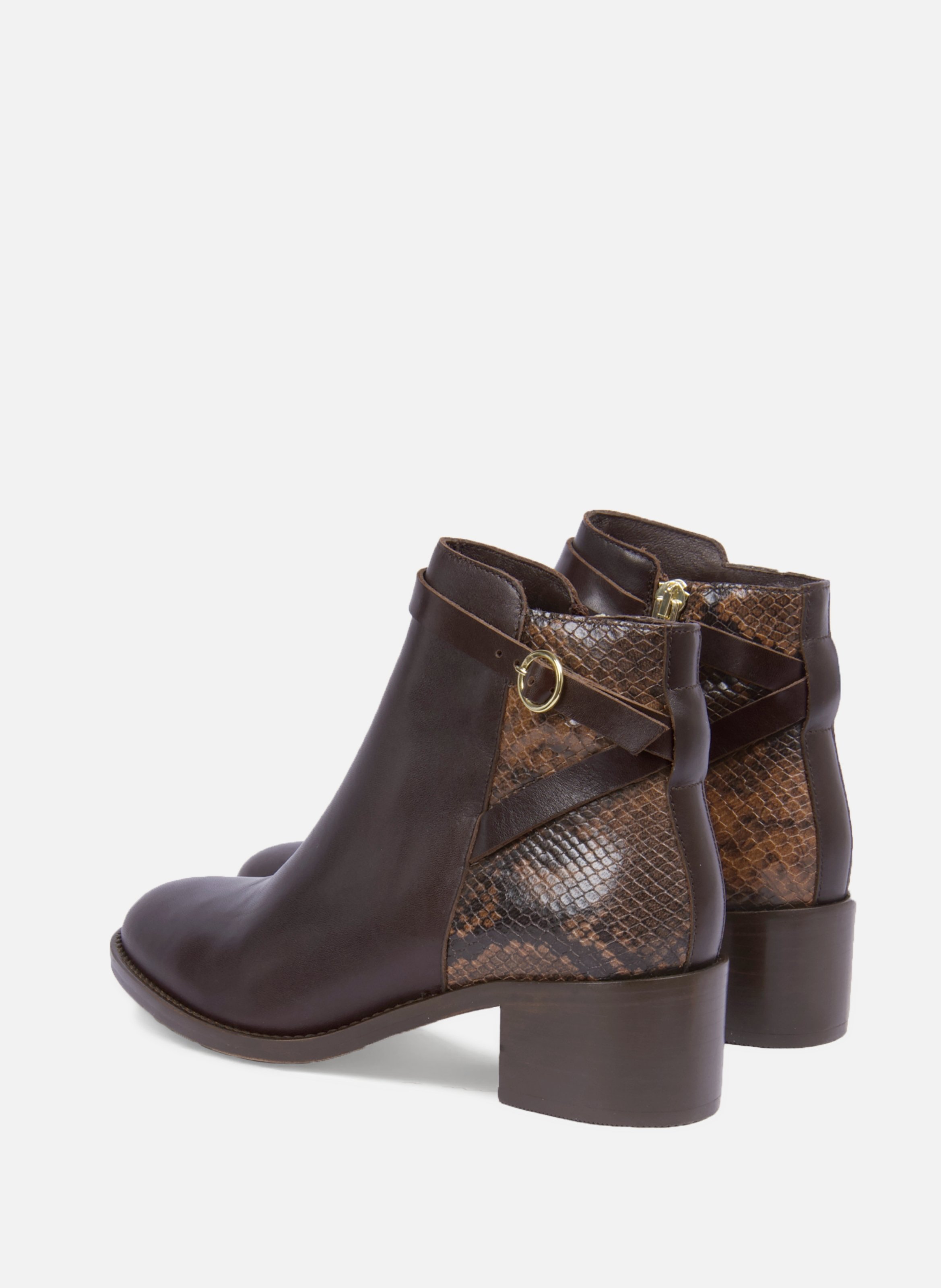 Riding Boots Brown Python Leather JULES & JENN Brown