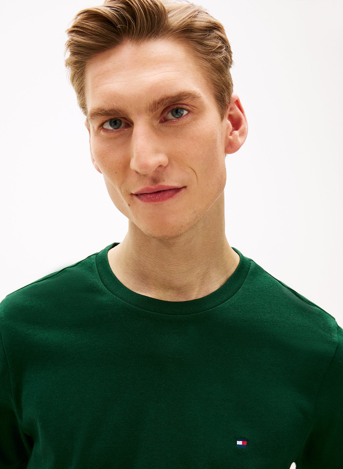 Round-neck cotton T-shirt Green