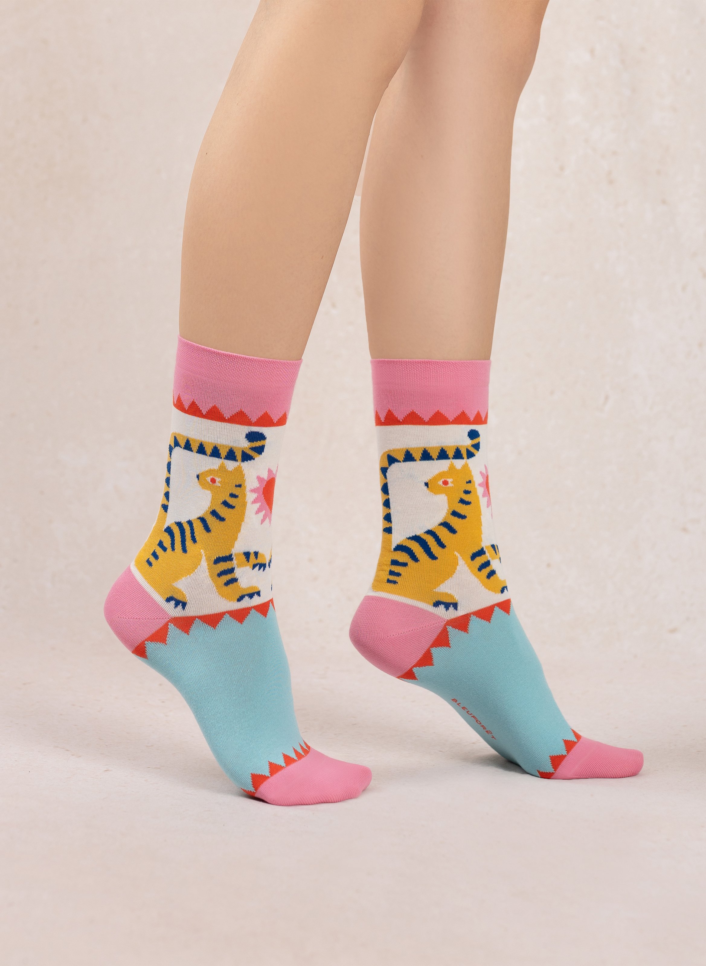 Chaussettes en coton mélangé imprimé BLEUFORET Rose