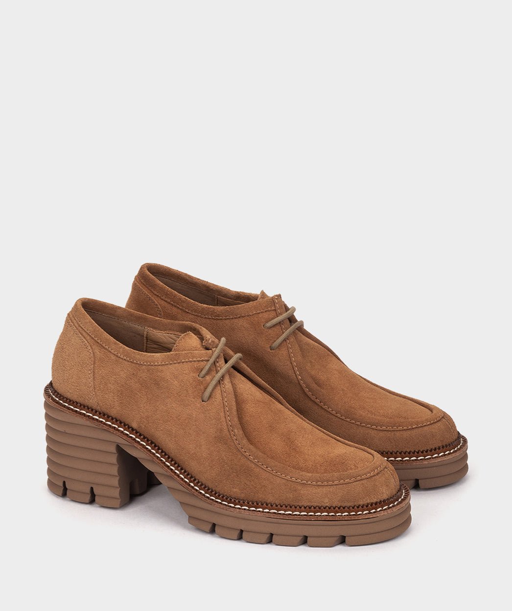 Lace-up shoes in brown suede. PEDRO MIRALLES Brown