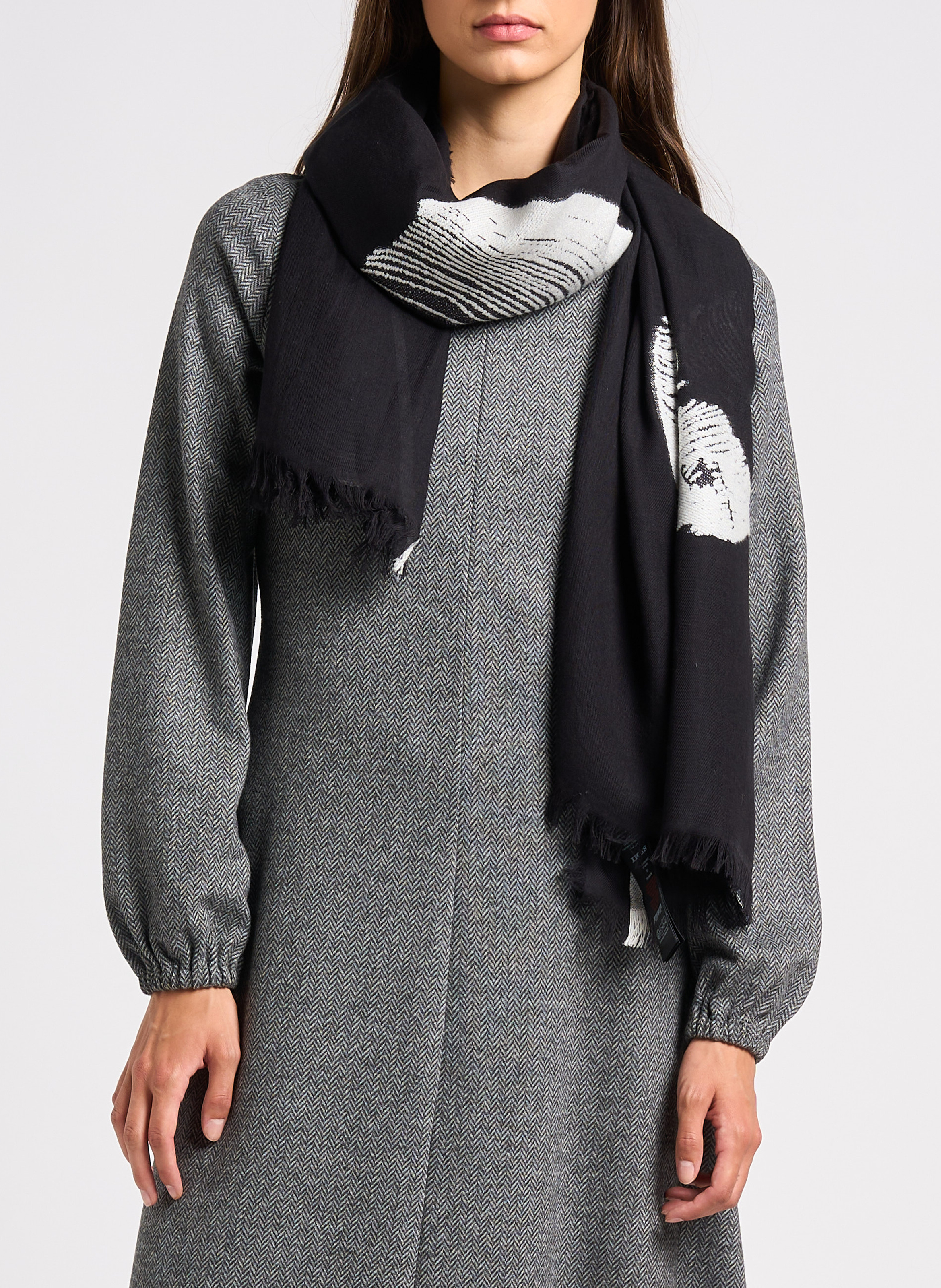 Echarpe en laine mélnagée IKKS Noir