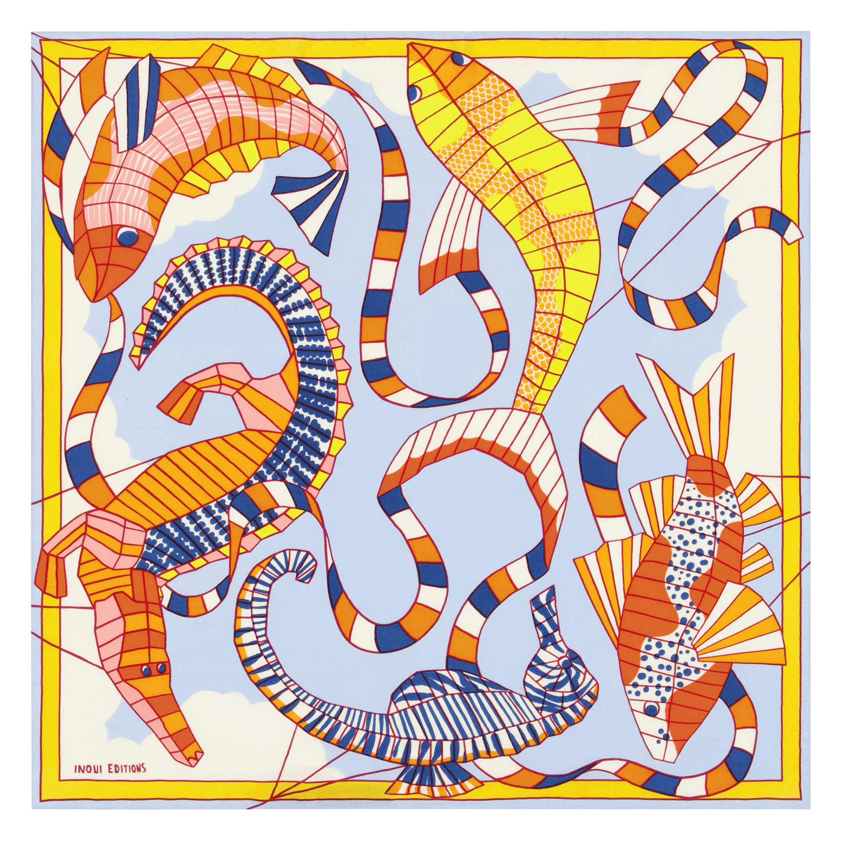 Carré imprimé en coton et soie INOUI EDITIONS