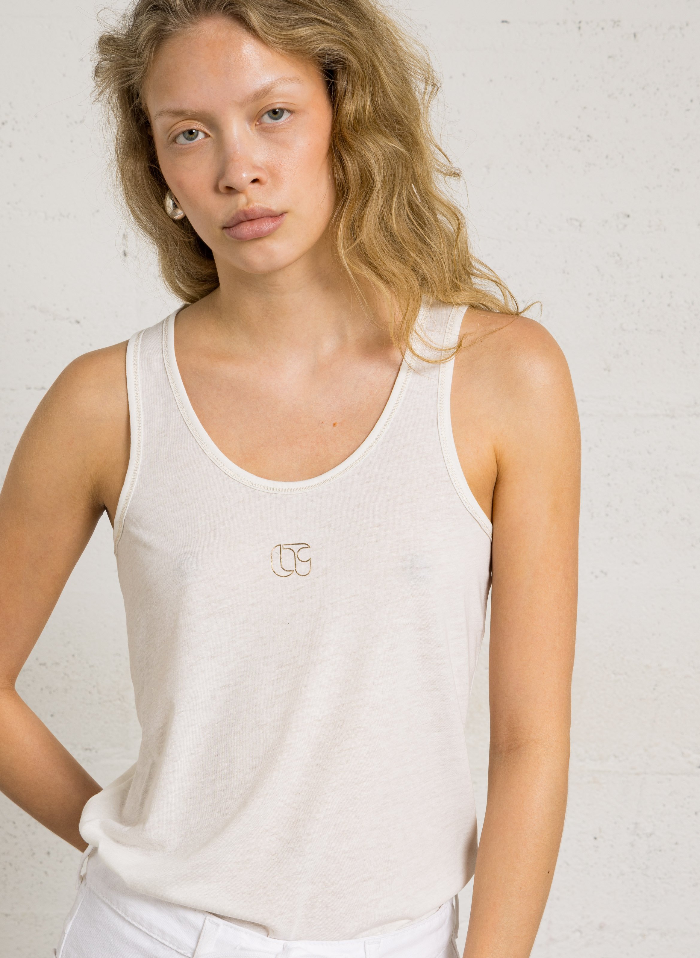 Débardeur col rond LE TEMPS DES CERISES Blanc