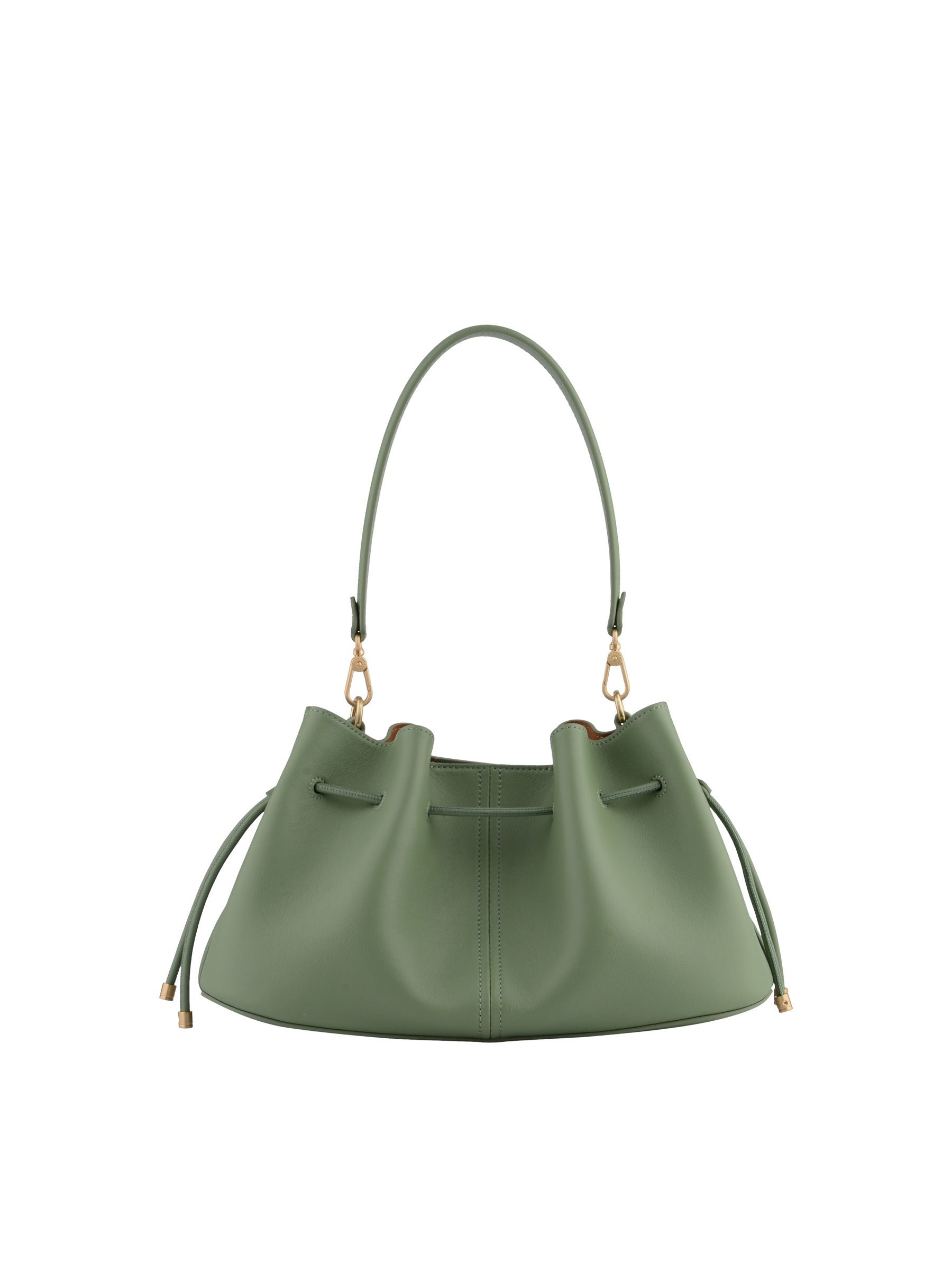 Calfskin leather shoulder bag POURCHET Green